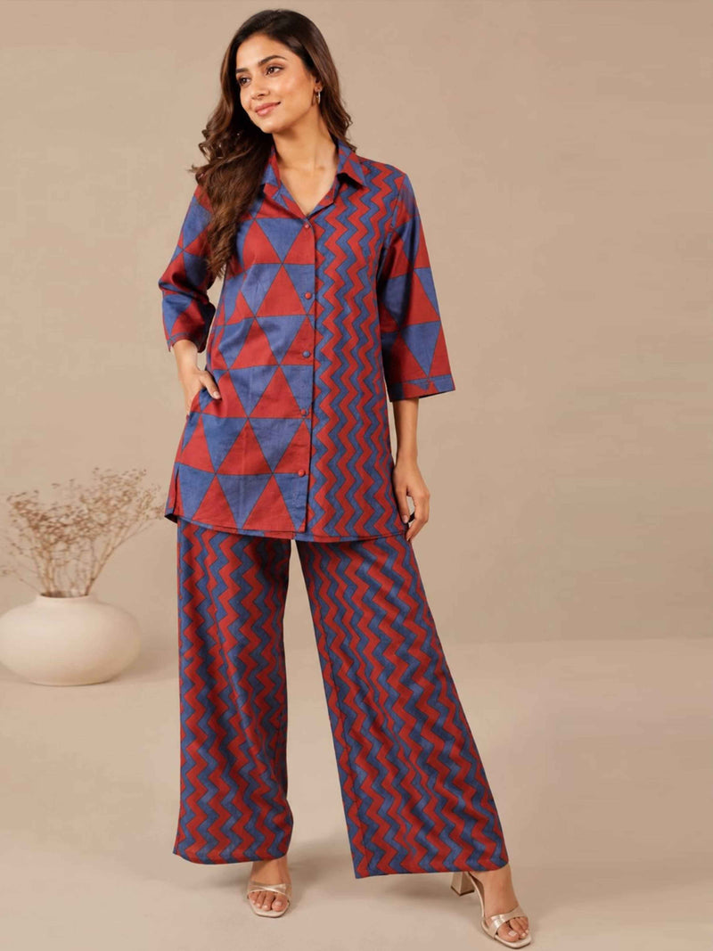 TRIBAL ZIGZAG STATEMENT PURE COTTON CO-ORD SET
