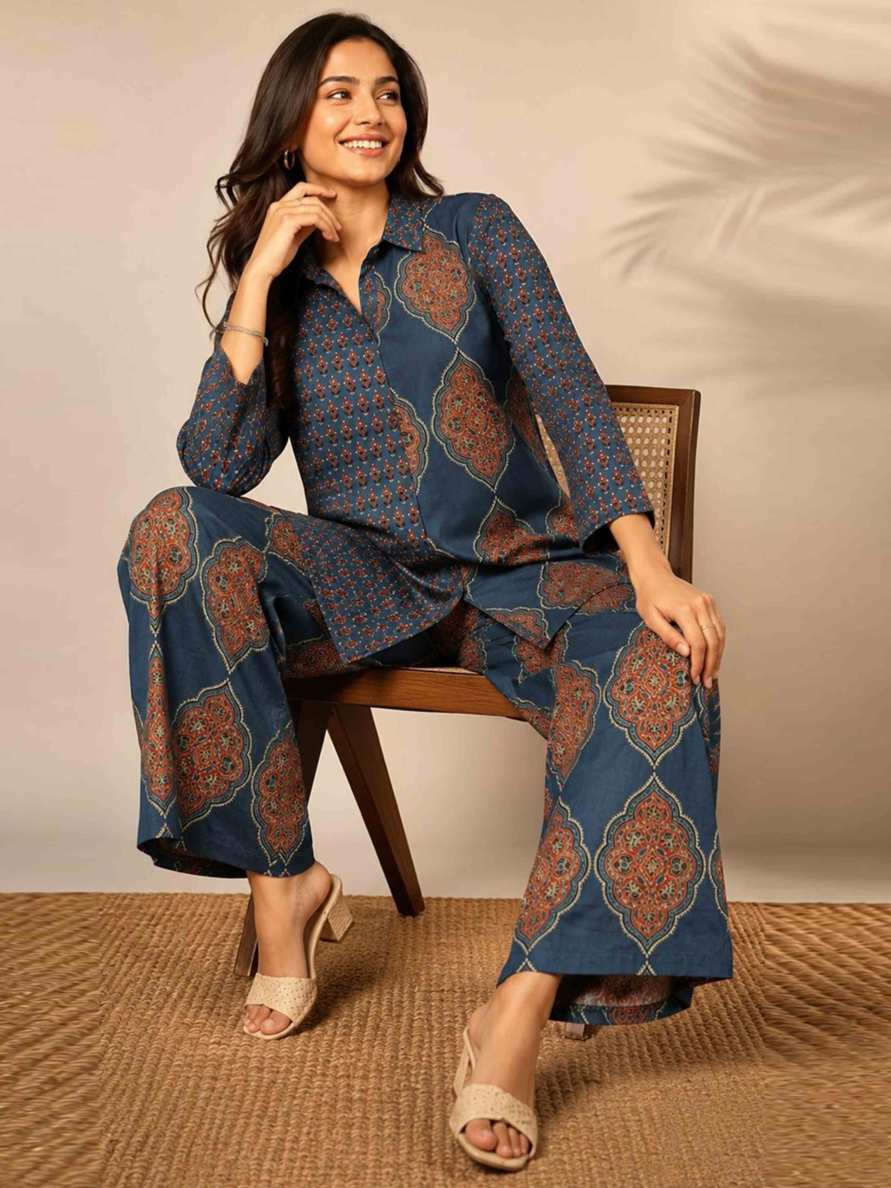 ROYAL BLOCK PRINT PURE COTTON CO-ORD SET