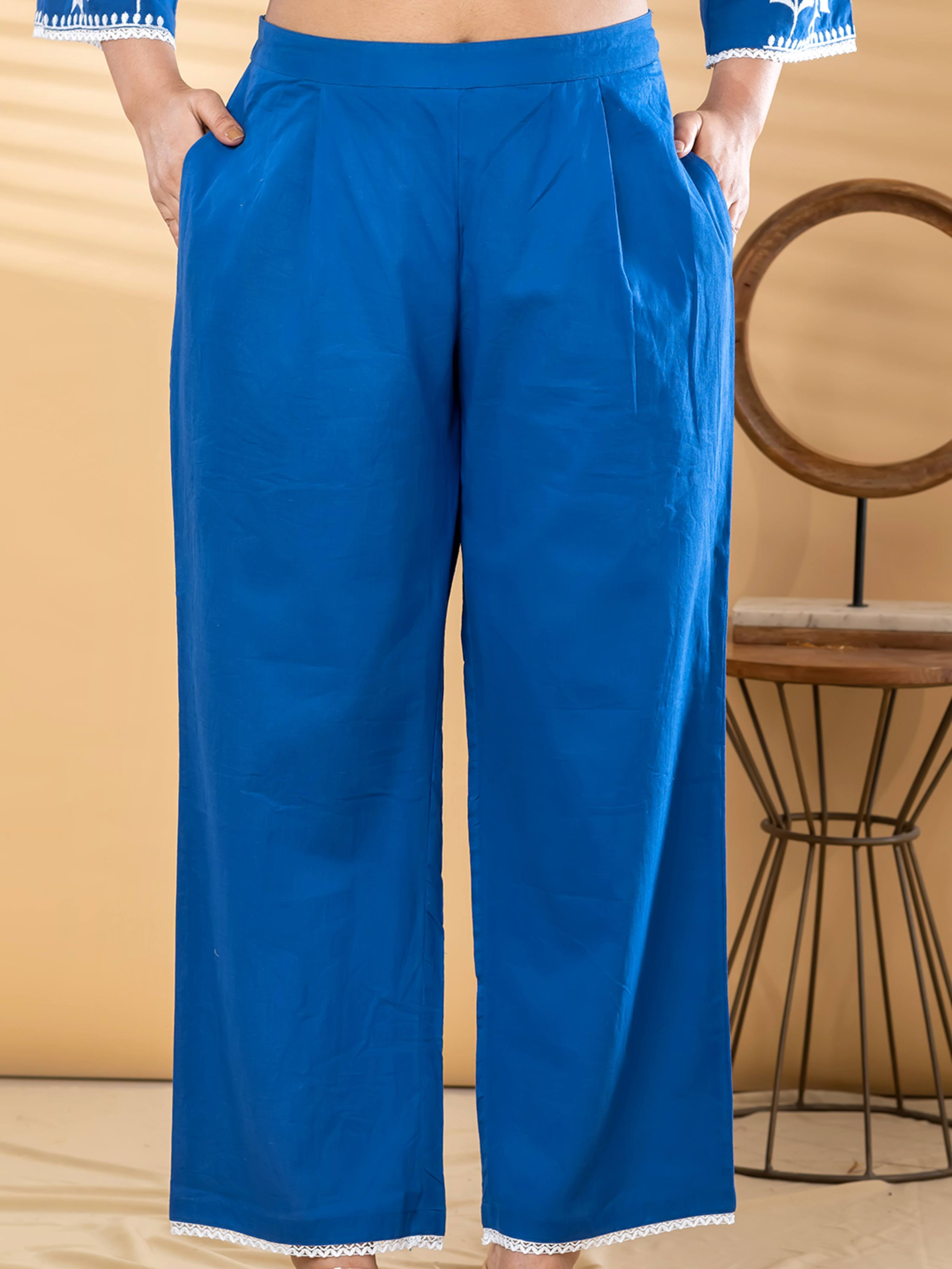 OCEAN BLOOM THREADWORK PURE COTTON CO-ORD SET