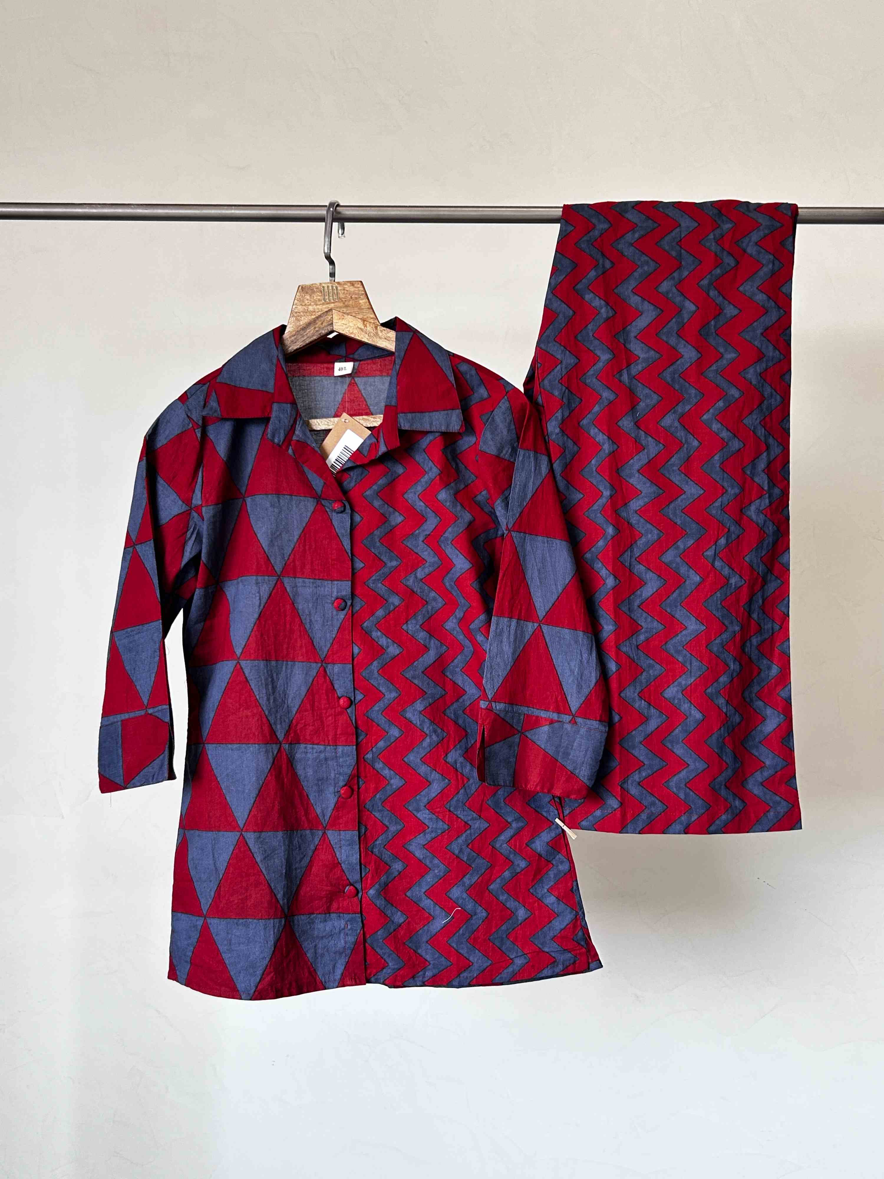 TRIBAL ZIGZAG STATEMENT PURE COTTON CO-ORD SET