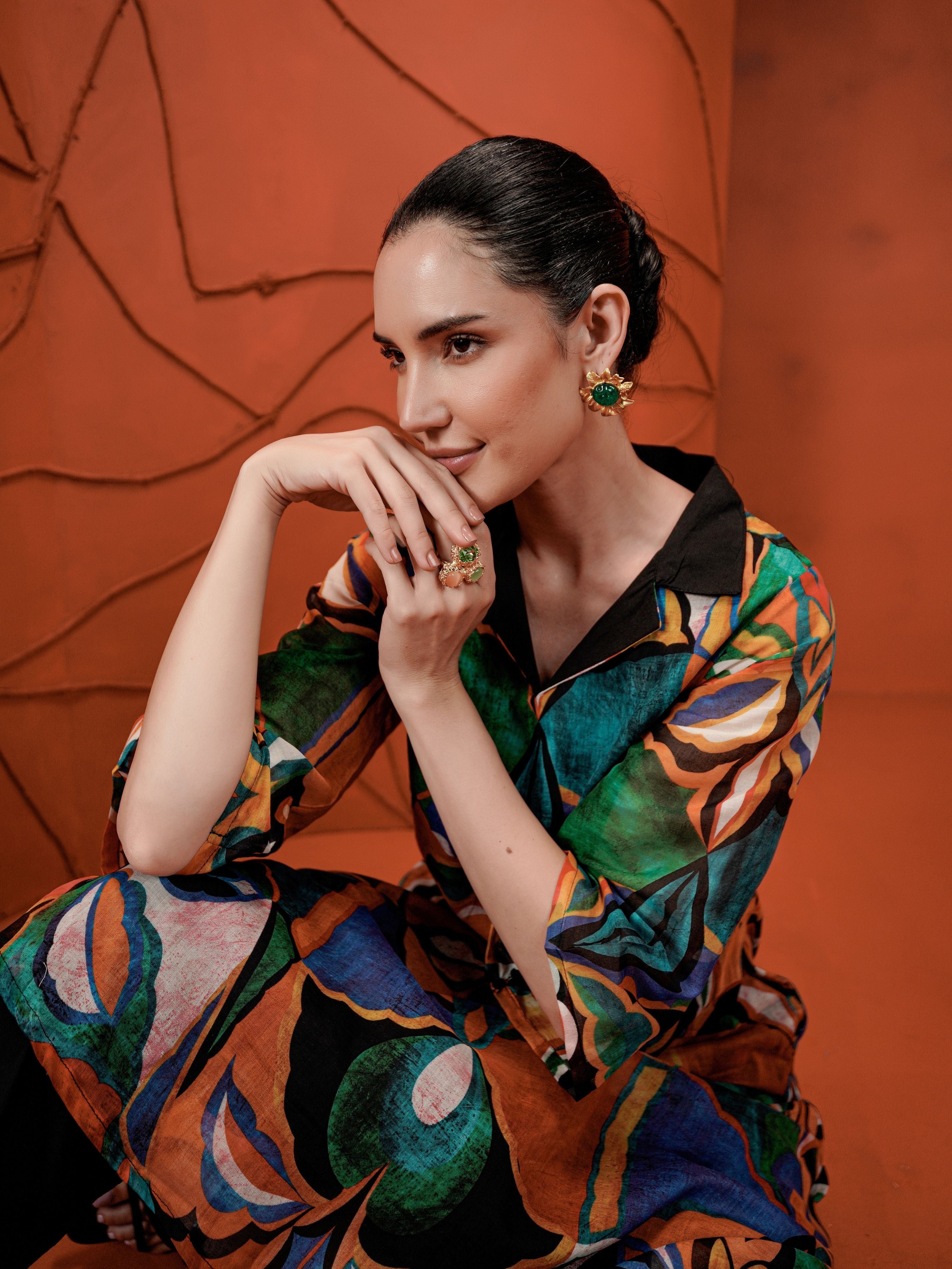 ARTISAN GARDEN DRAPE PURE MUL COTTON KURTA SET