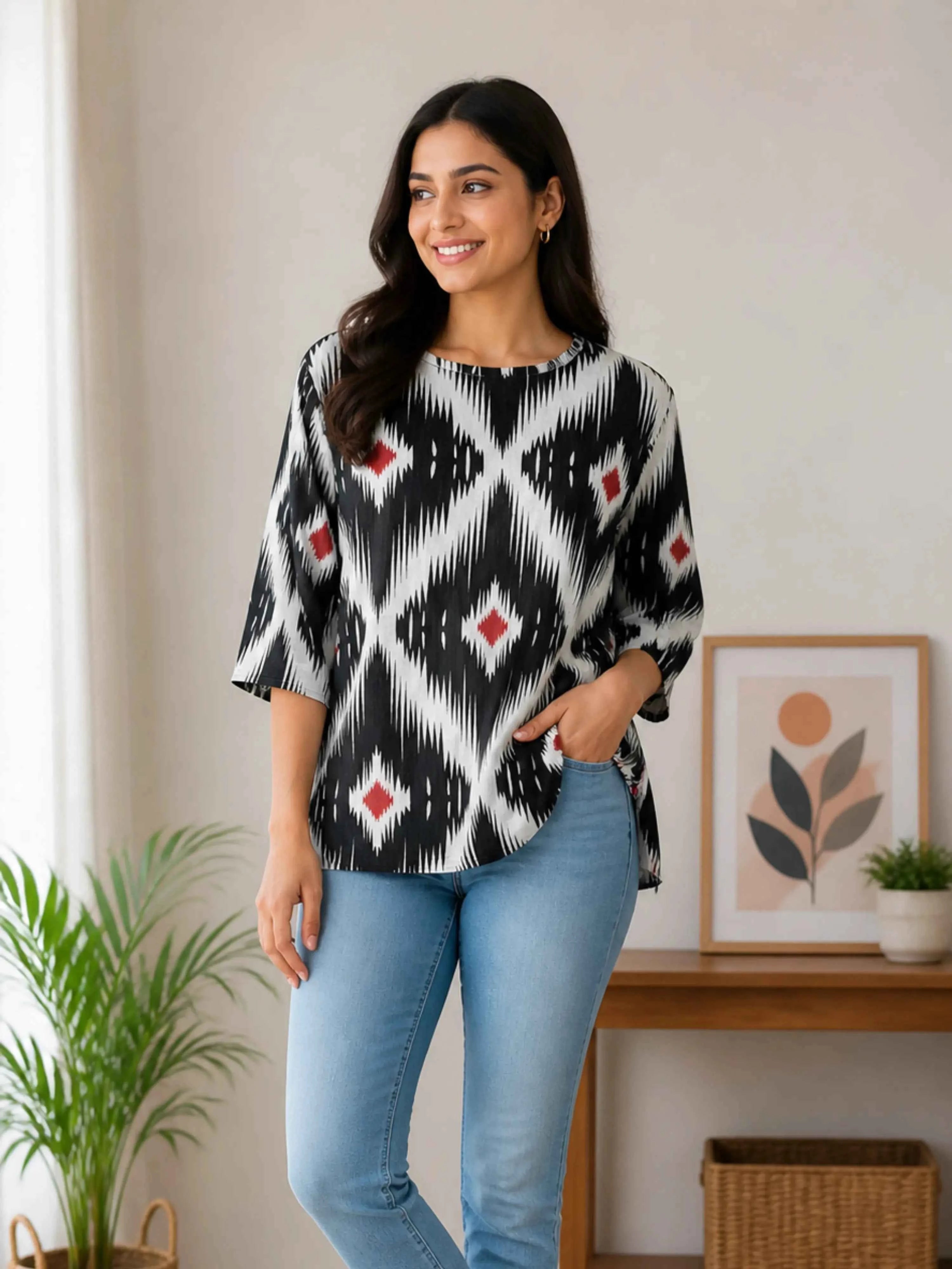 BLACK RHYTHM PRINTED KURTI