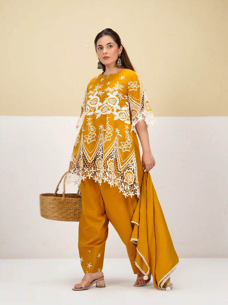 SUNFLOWER EMBROIDERED ELEGANCE PAKISTANI FARSHI SALWAR SUIT