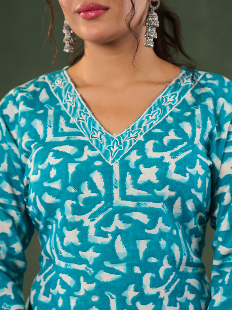 KIARA FLORAL PURE COTTON THREE PCS SUIT SET