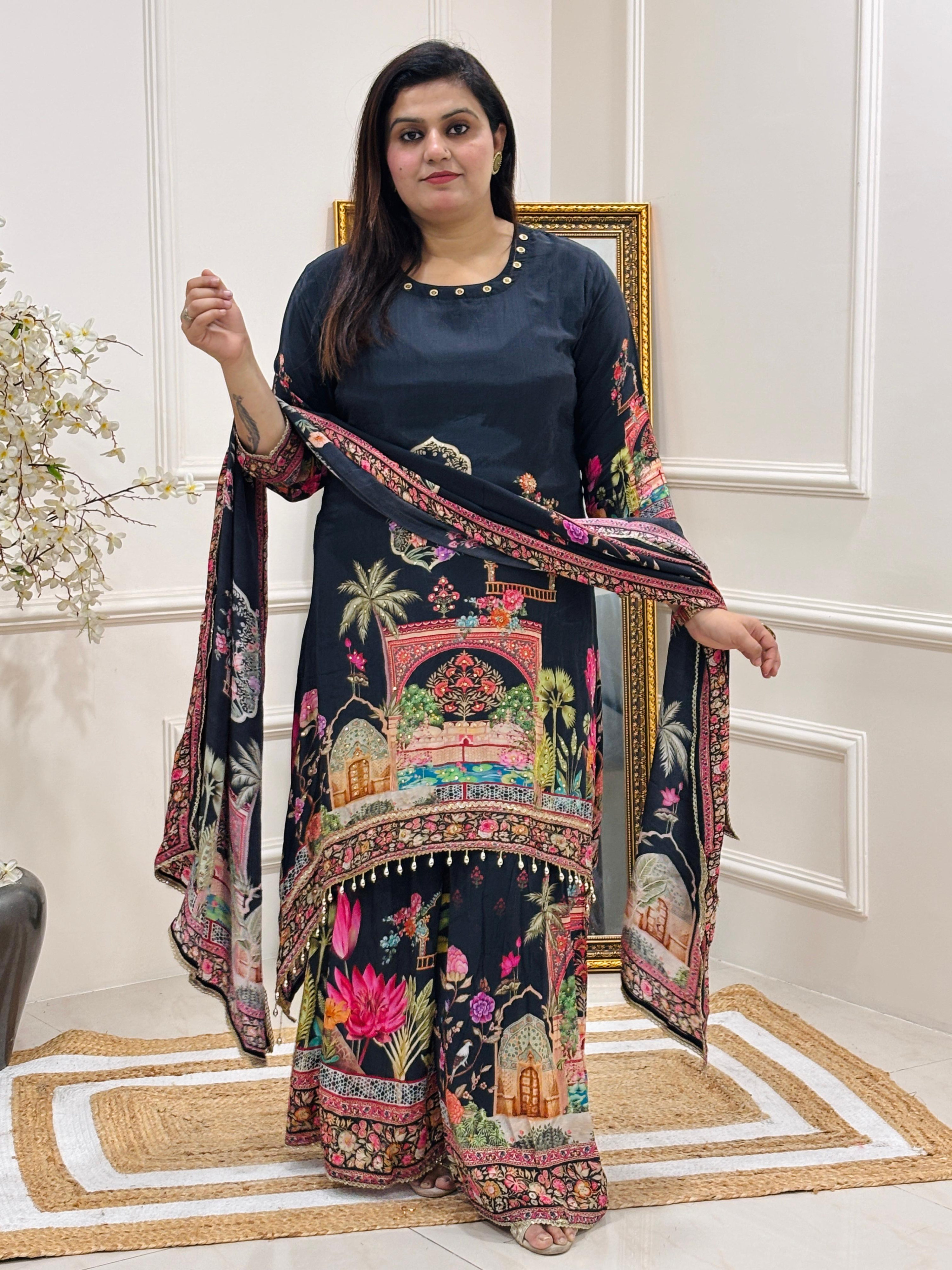 ZARA C-CUT SHARARA SUIT SET