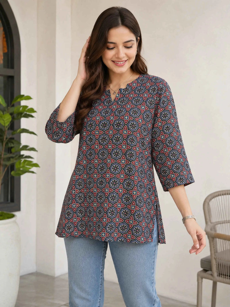 AJRAKH CHARM PRINTED KURTI