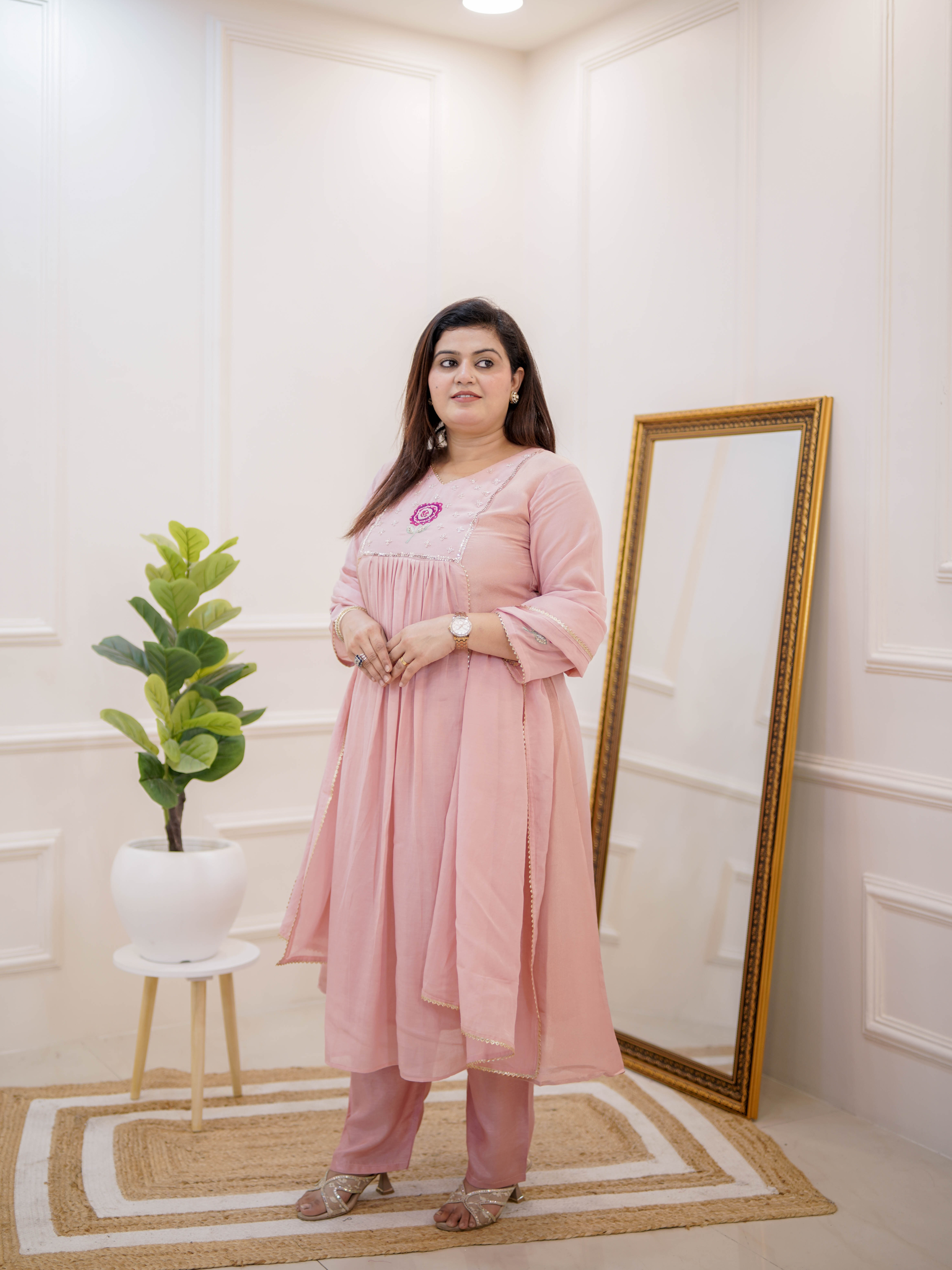 BLUSH ROSE EMBROIDERED SUIT SET