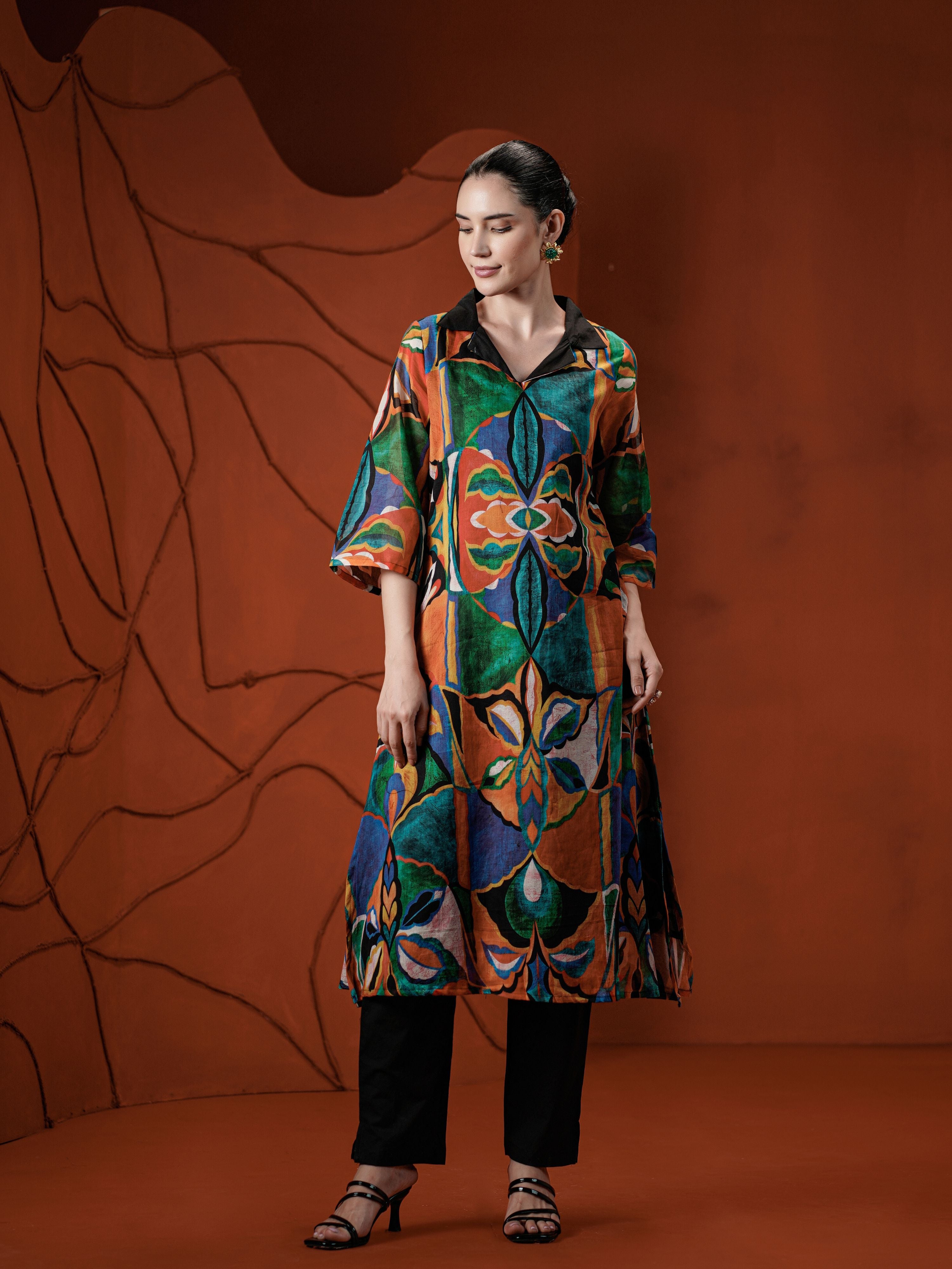 ARTISAN GARDEN DRAPE PURE MUL COTTON KURTA SET