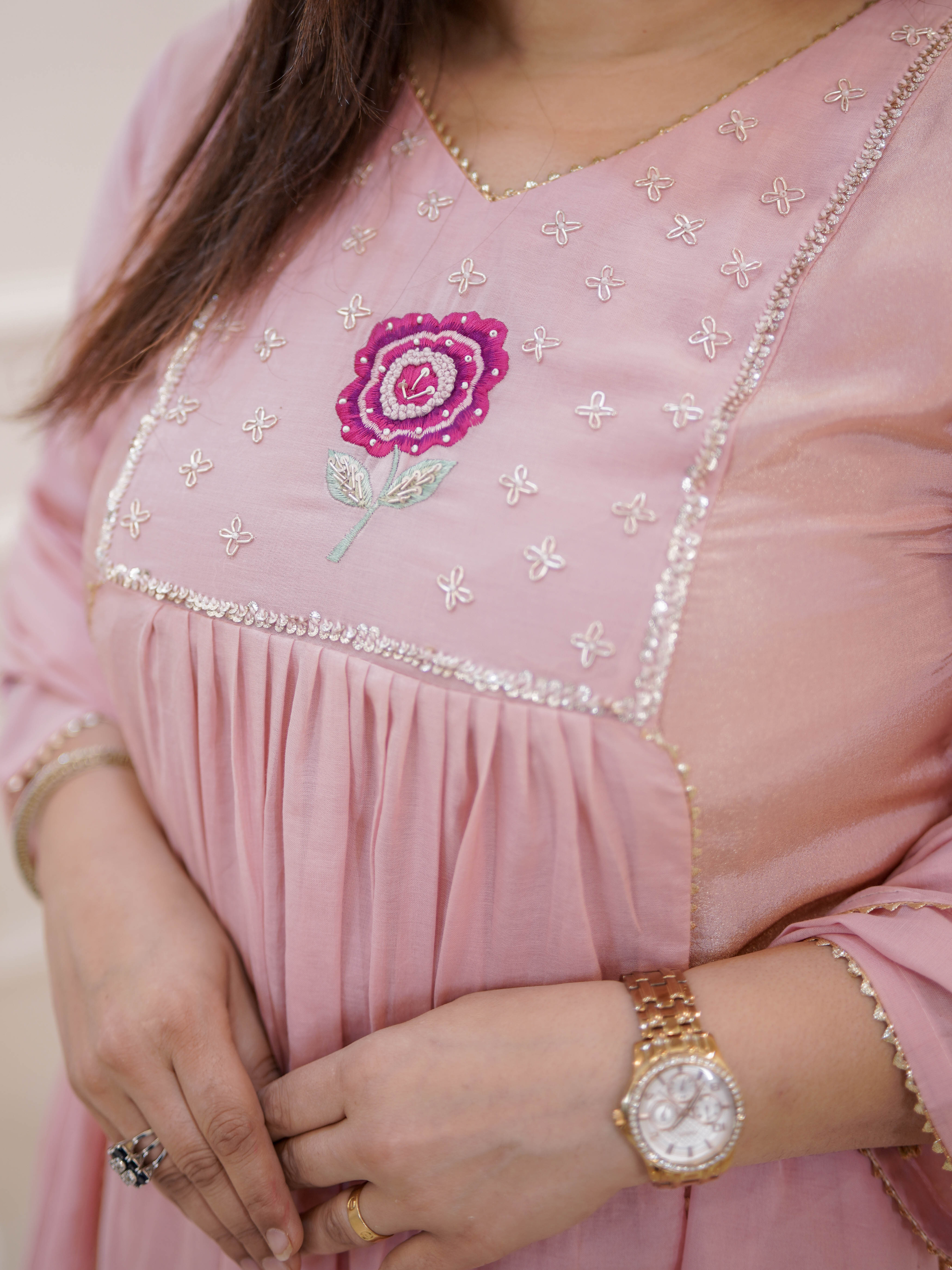 BLUSH ROSE EMBROIDERED SUIT SET