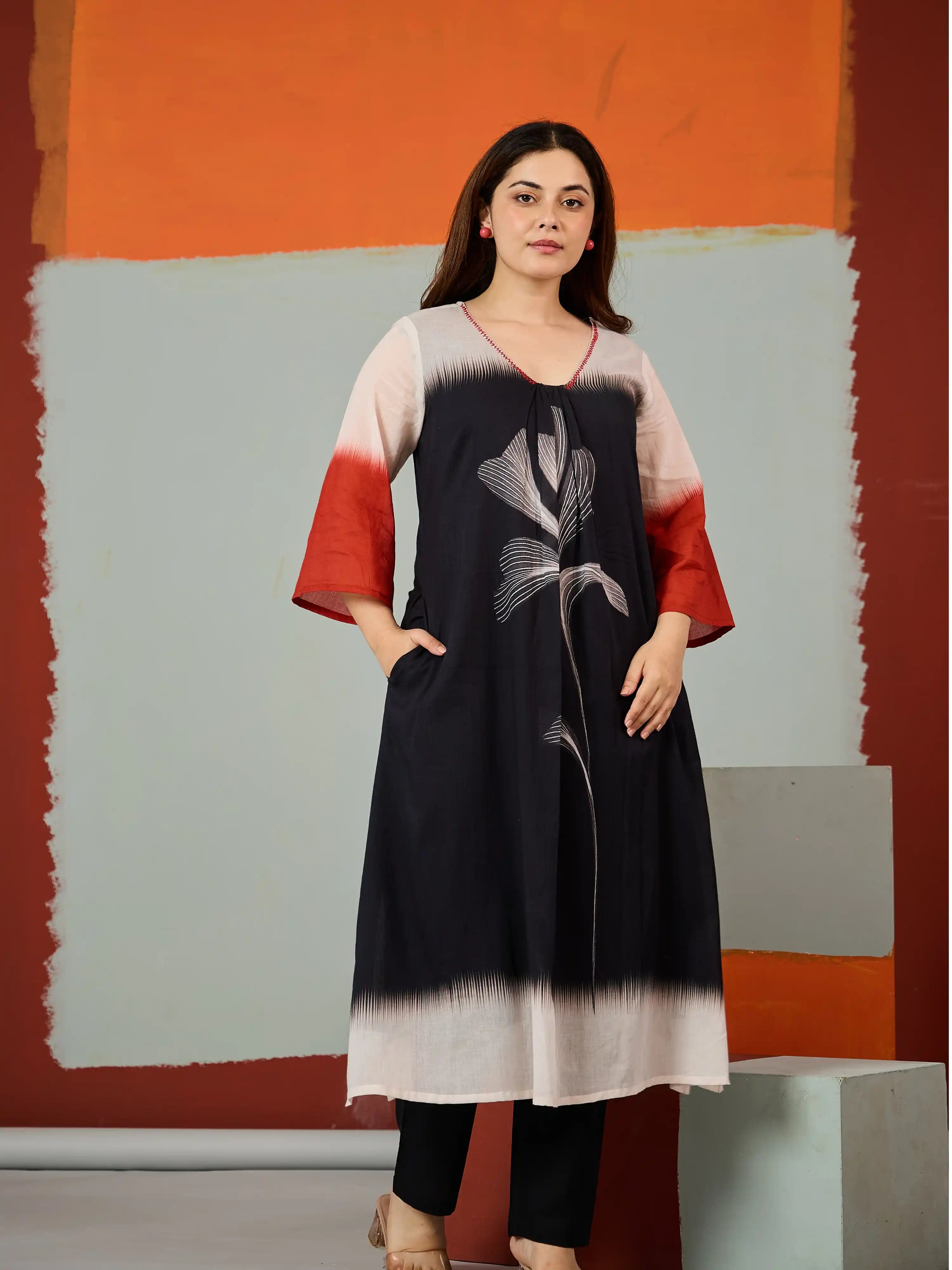 SHADOW PETAL DESIGNER PURE COTTON KURTA SET
