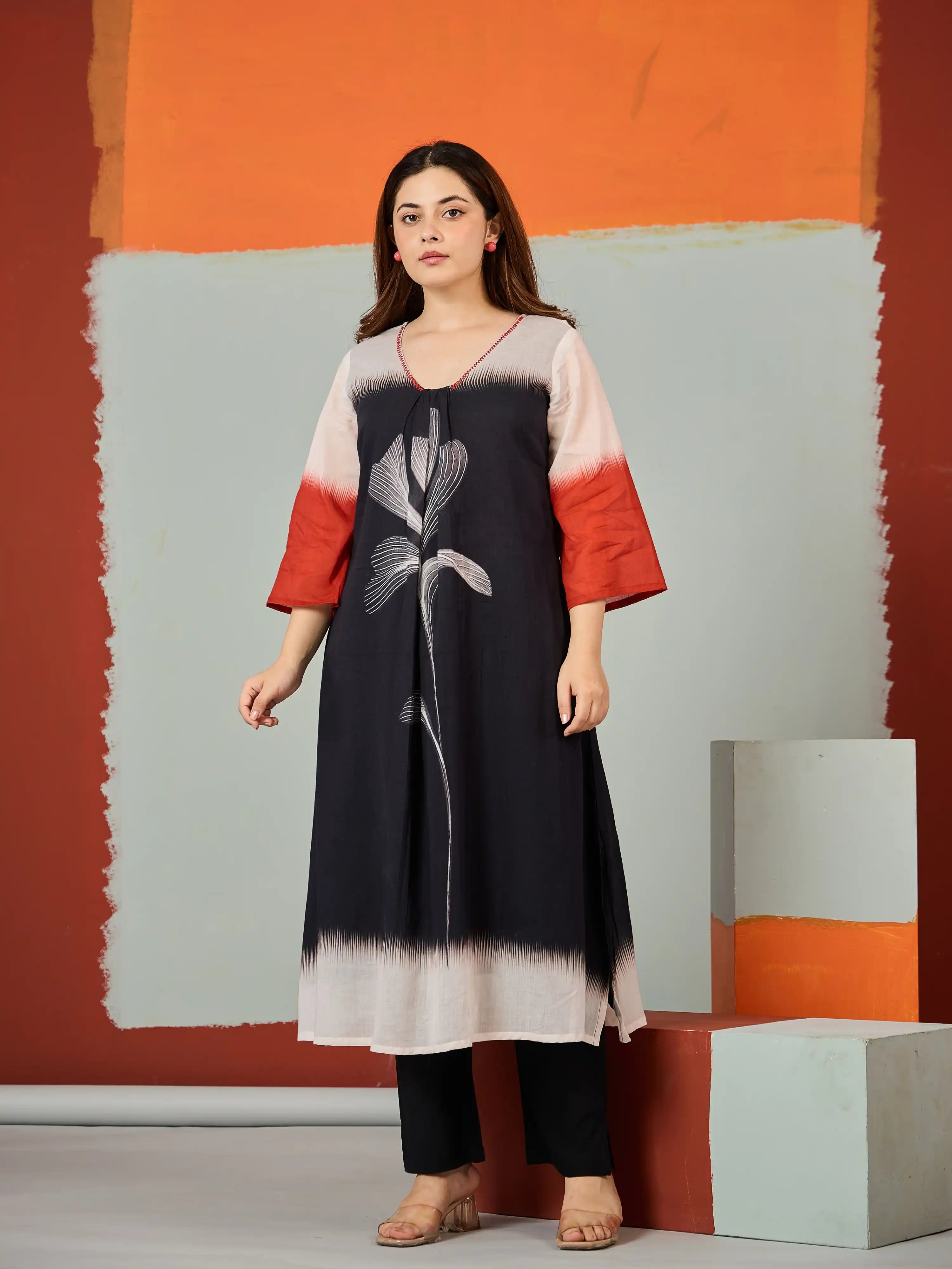 SHADOW PETAL DESIGNER PURE COTTON KURTA SET