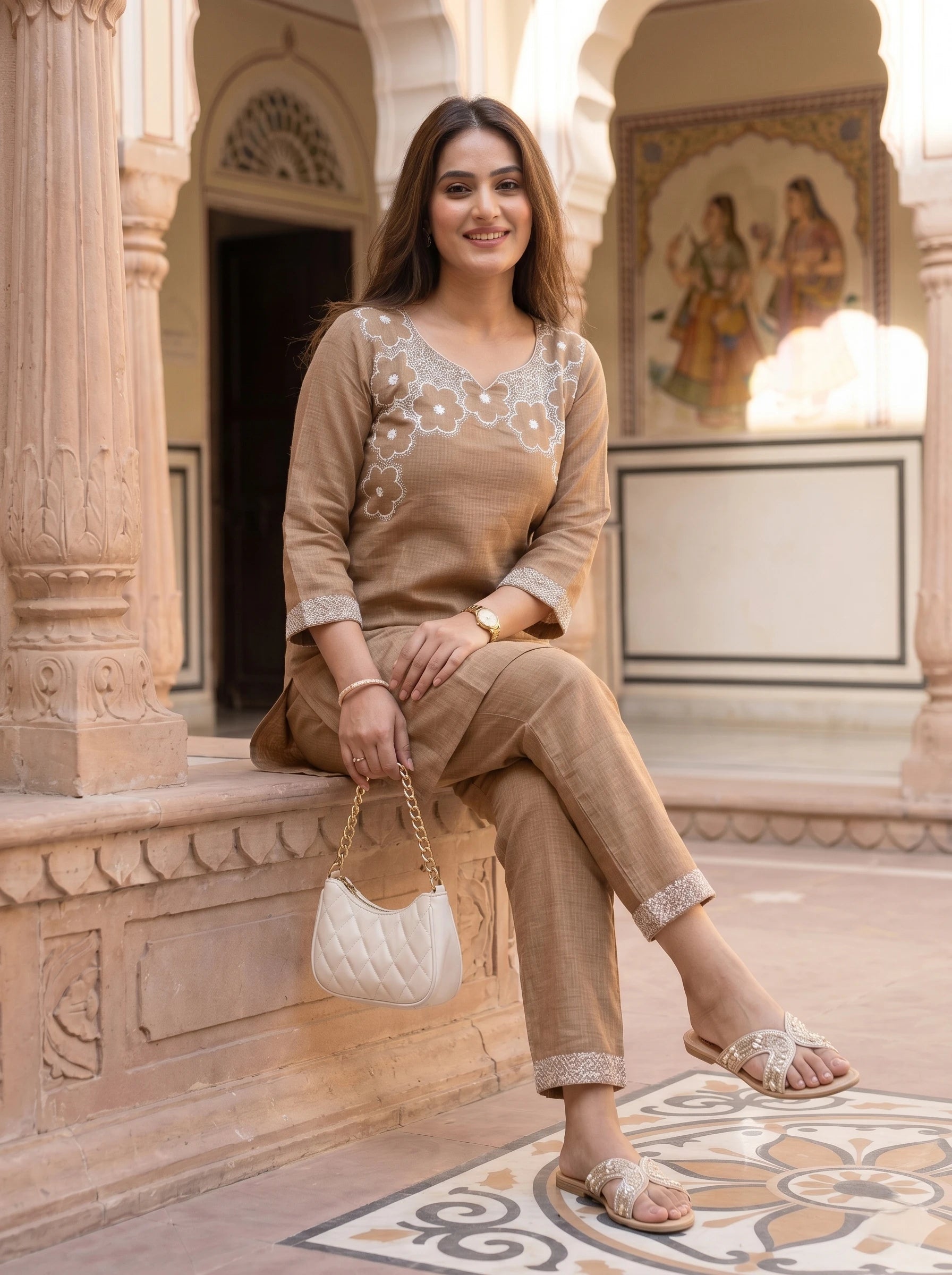 DESERT BLOOM EMBROIDERED KURTA SET