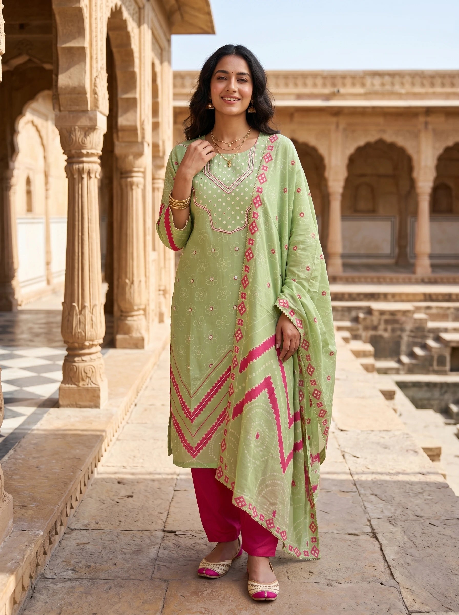 MINT GREEN HANDWORK EMBROIDERED SUIT SET