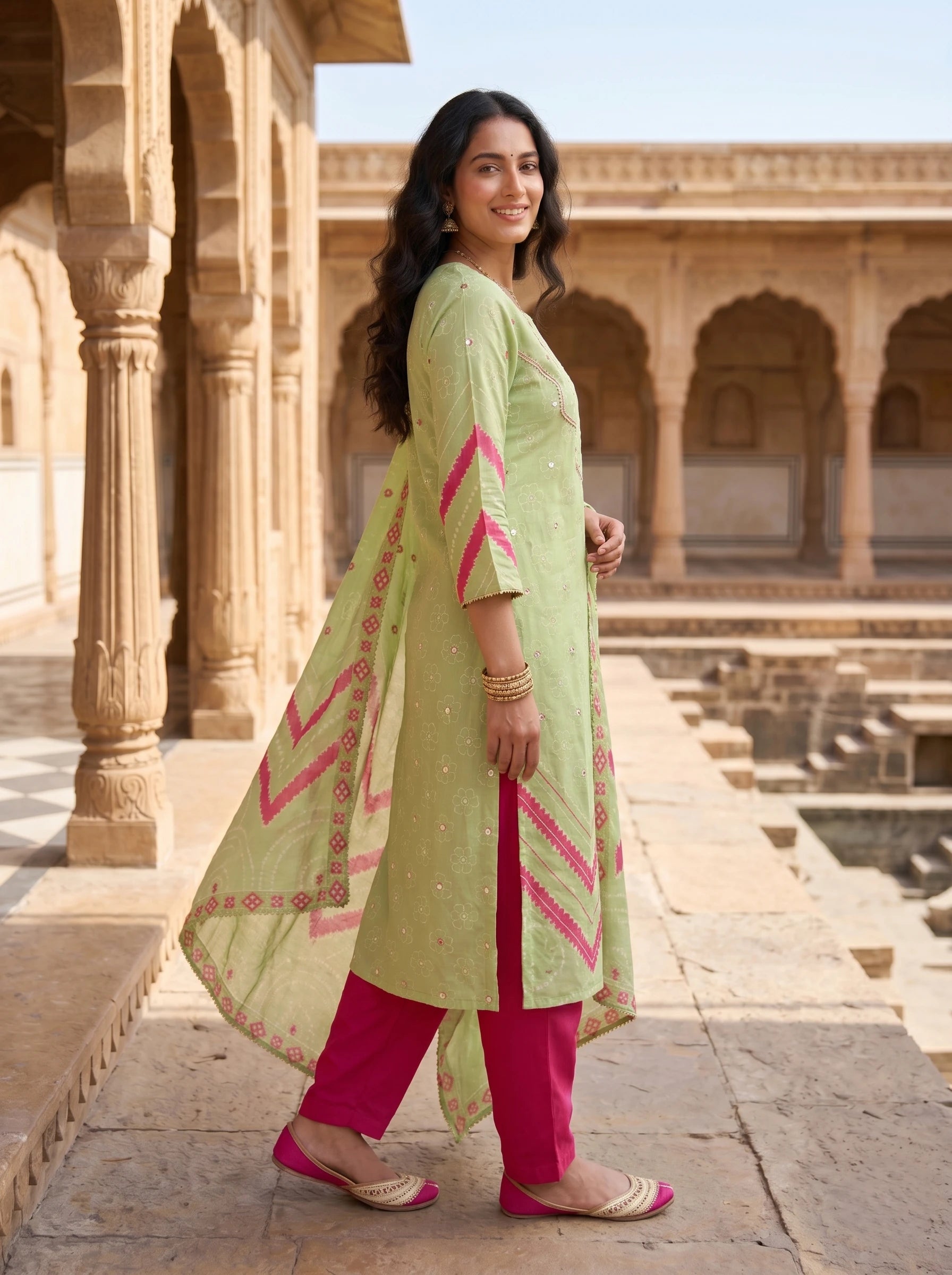 MINT GREEN HANDWORK EMBROIDERED SUIT SET