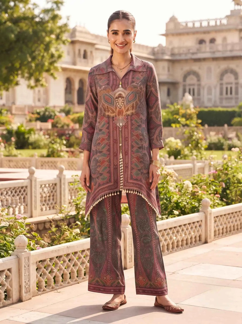 ROYAL PAISLEY PRINTED PURE MUSLIN CO-ORD SET