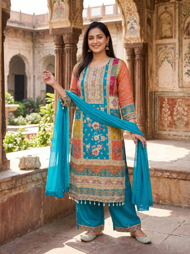 KAVYA C-CUT PLAZO SUIT SET