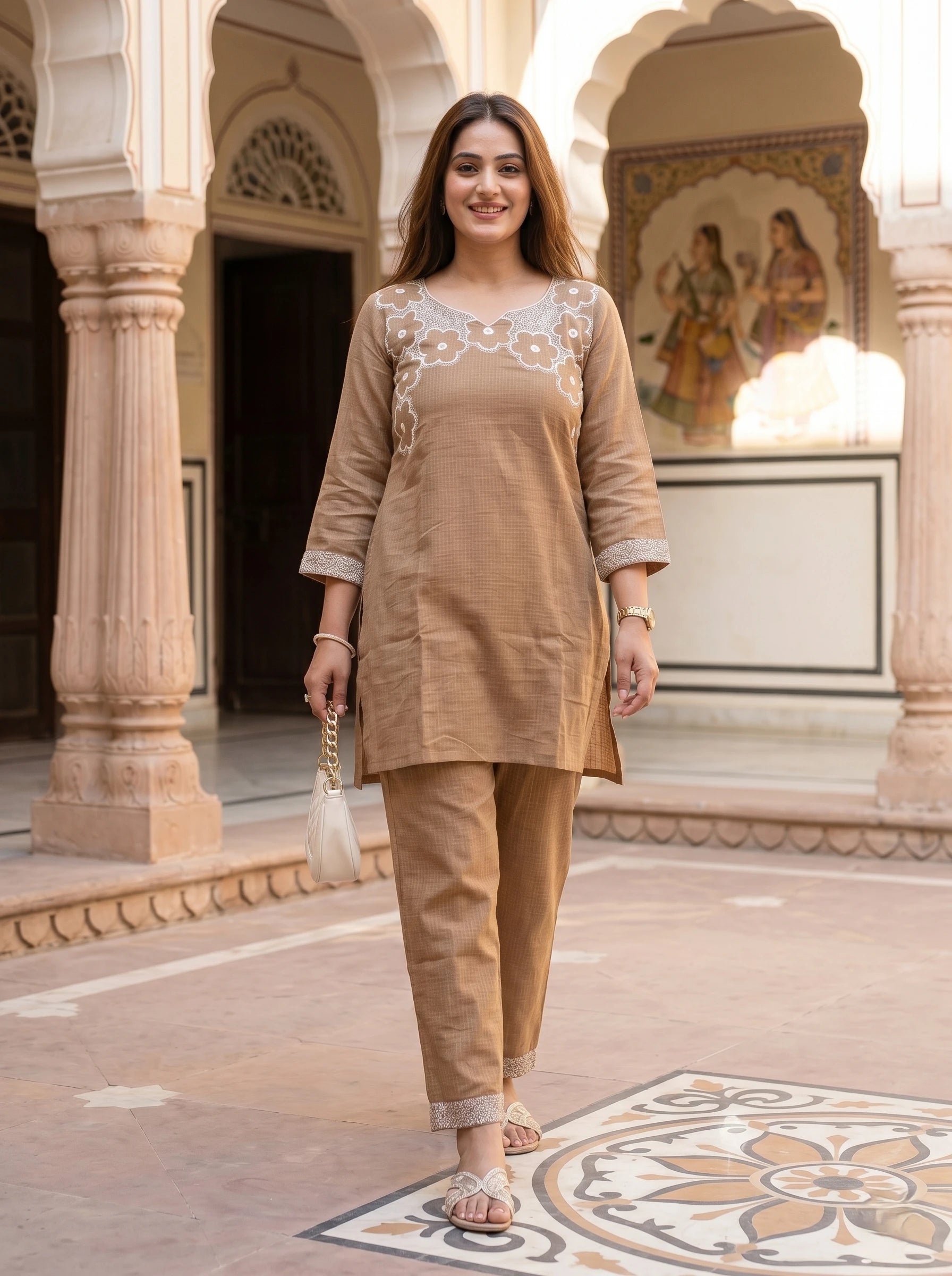 DESERT BLOOM EMBROIDERED KURTA SET