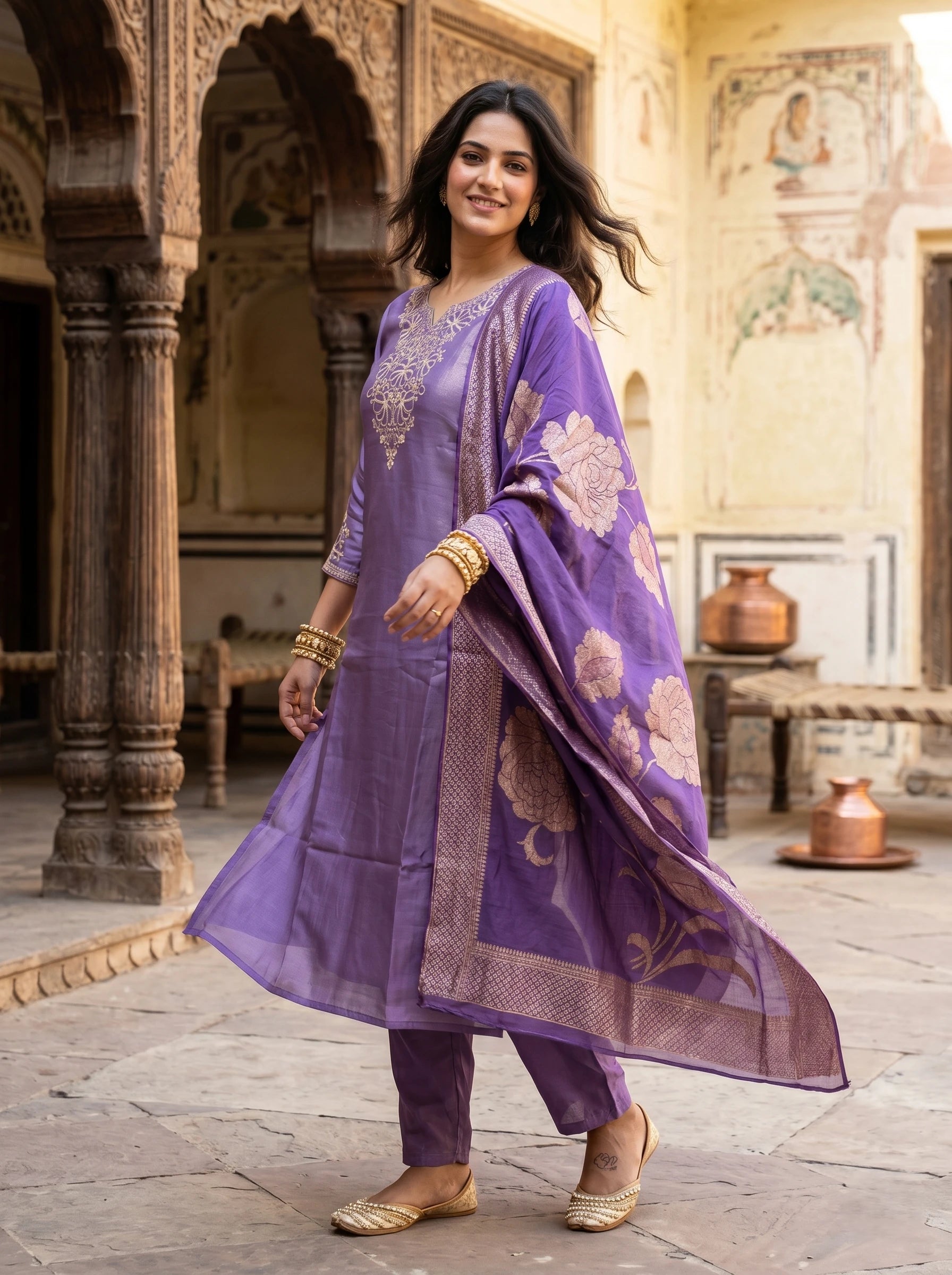 SALVIA LAVENDER STRAIGHT SUIT SET