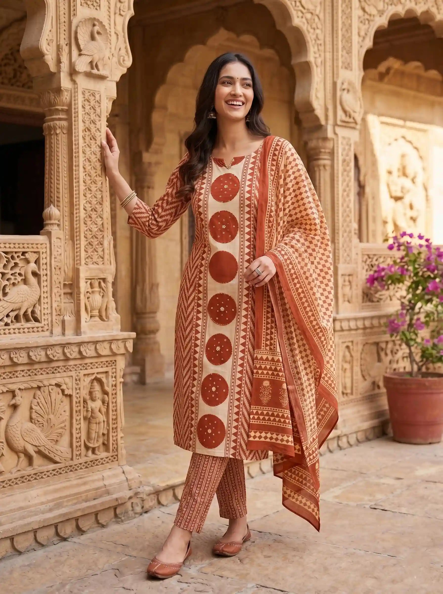 RUST POLKA CHARM SUIT SET