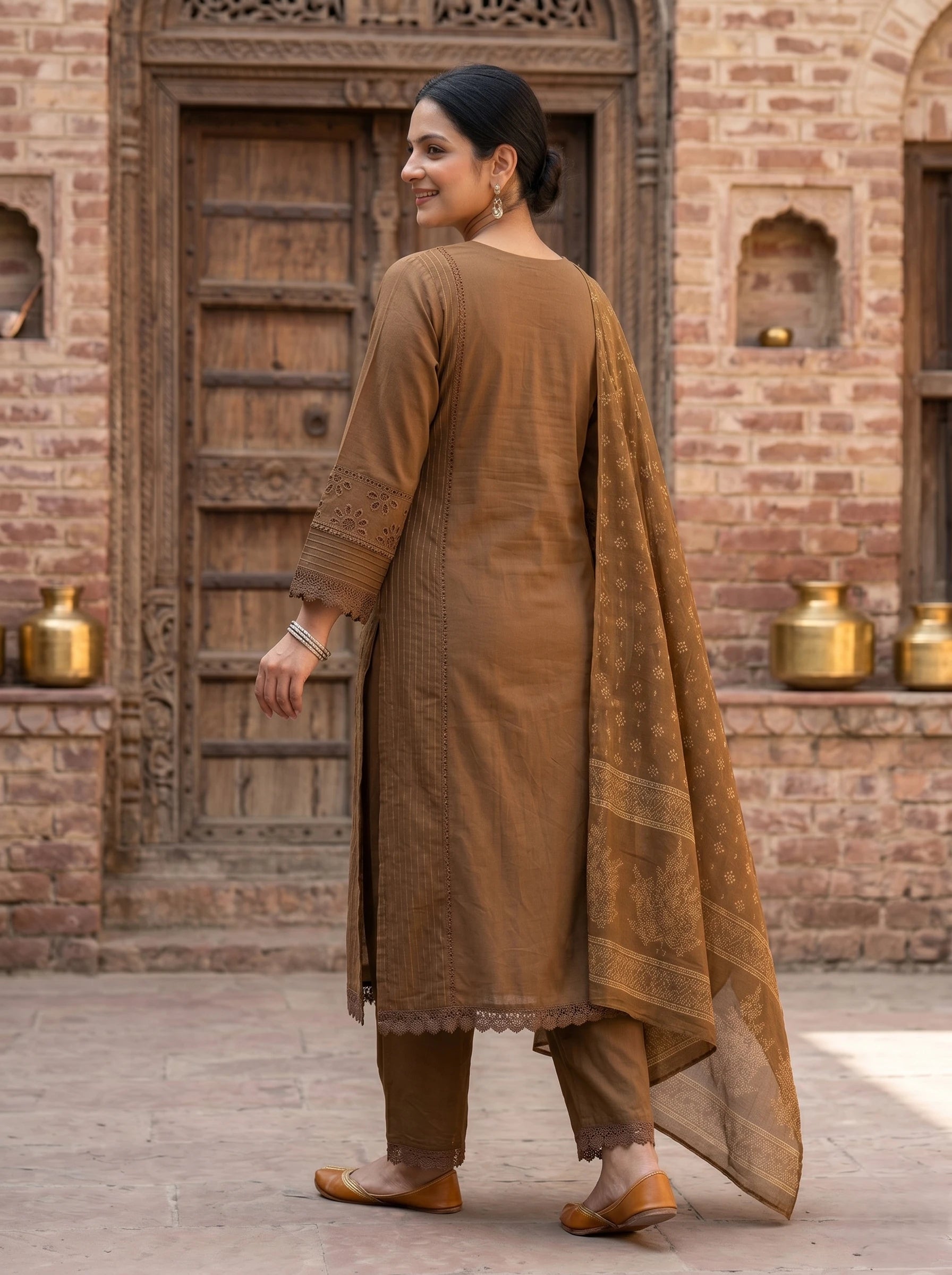 COCOA HERITAGE MUL COTTON SUIT SET