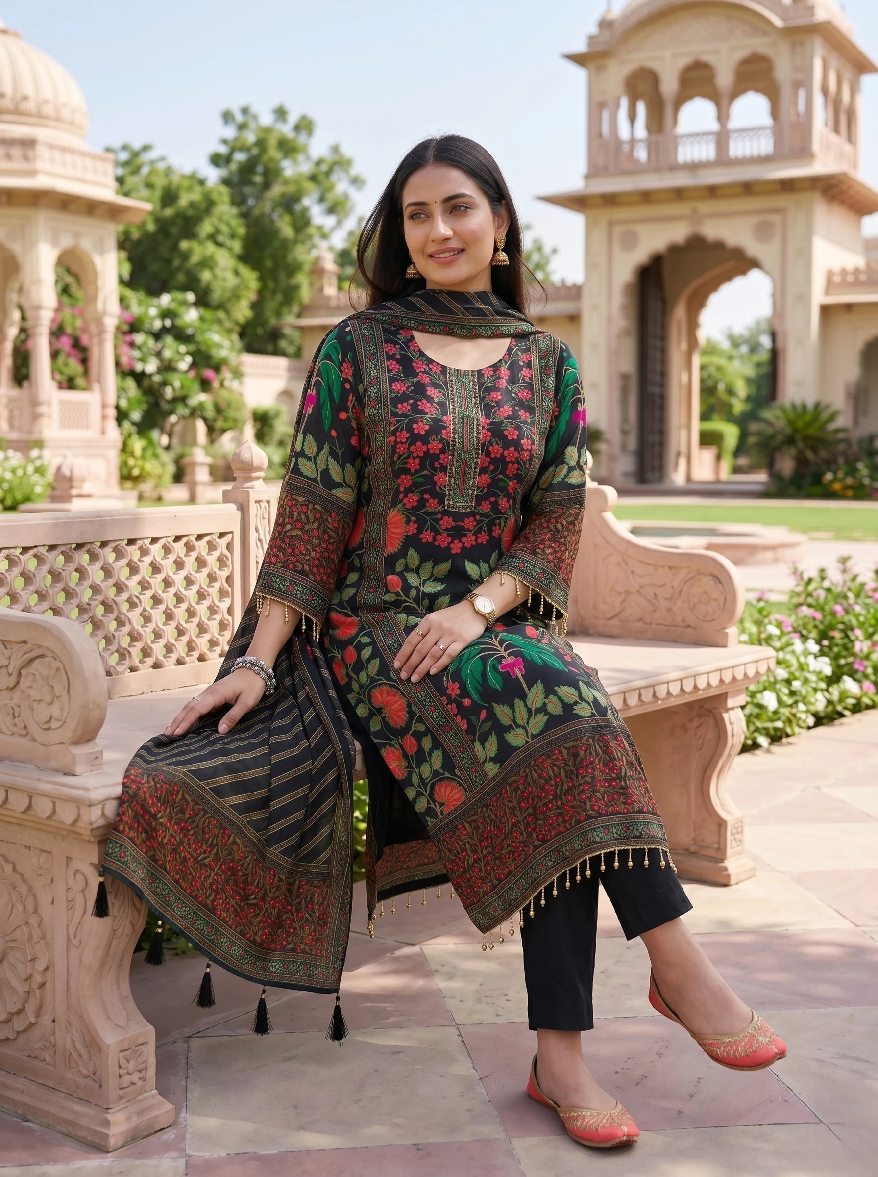 MISBAAH BLACK HANDWORK STRAIGHT SUIT