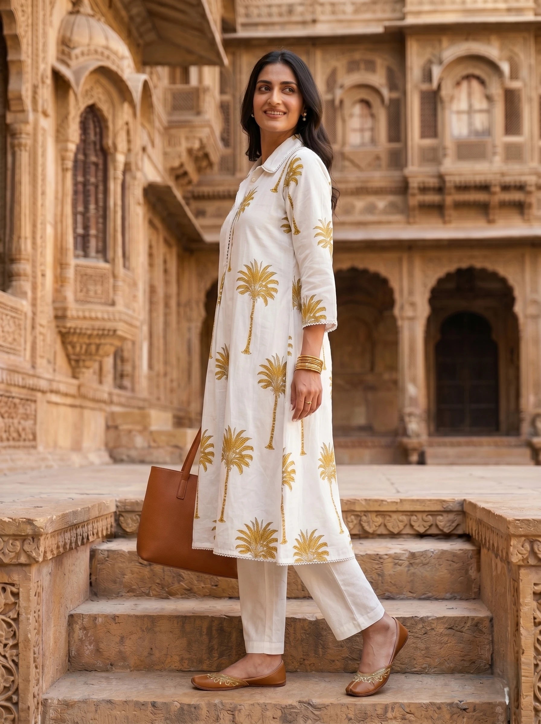 PALM TREE WITH INNER KURTA SET