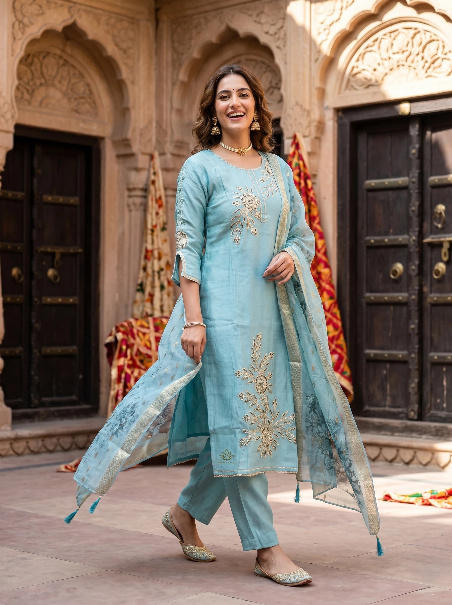 AARZOO ZARI WORK SUIT SET