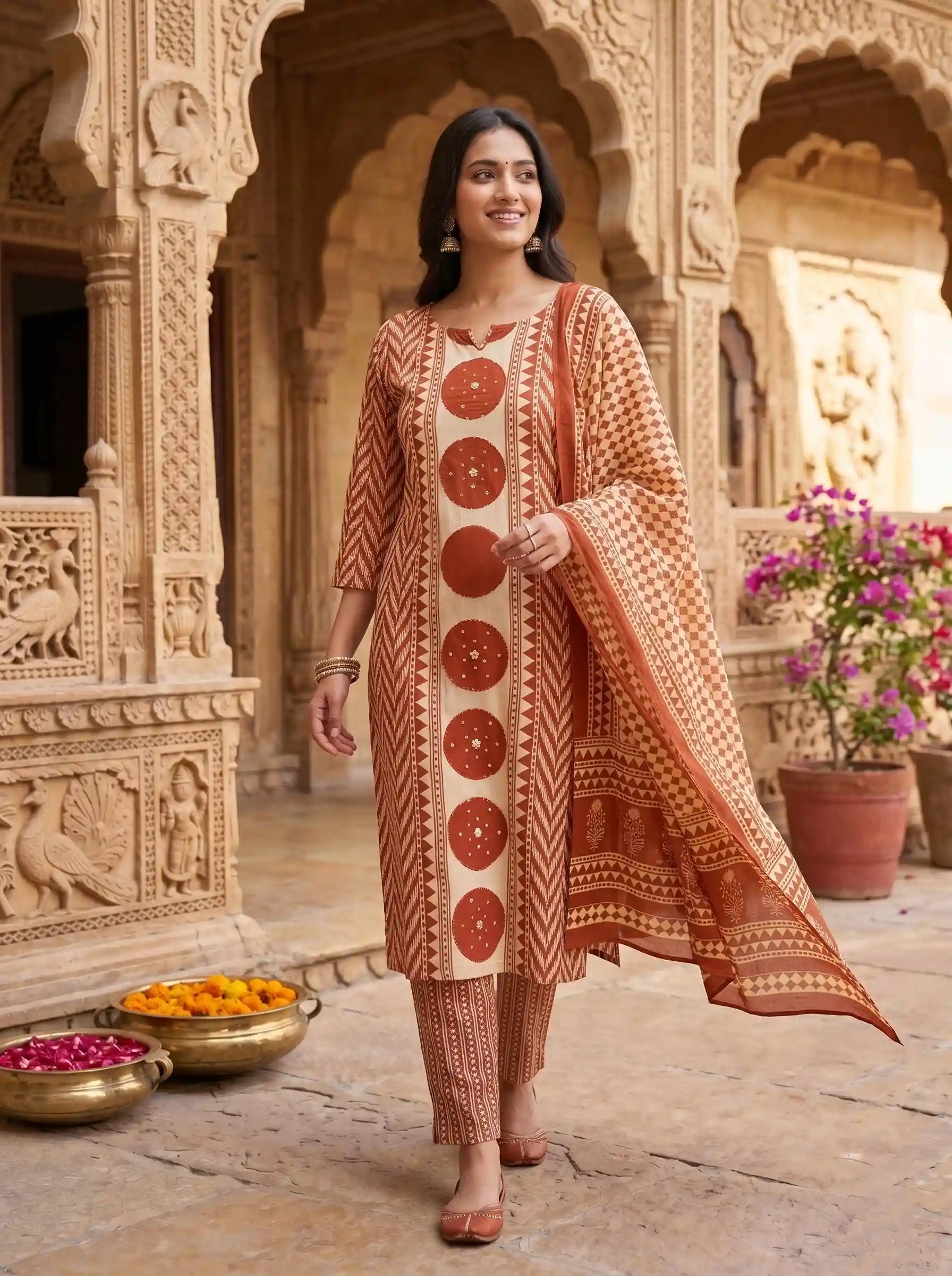 RUST POLKA CHARM SUIT SET