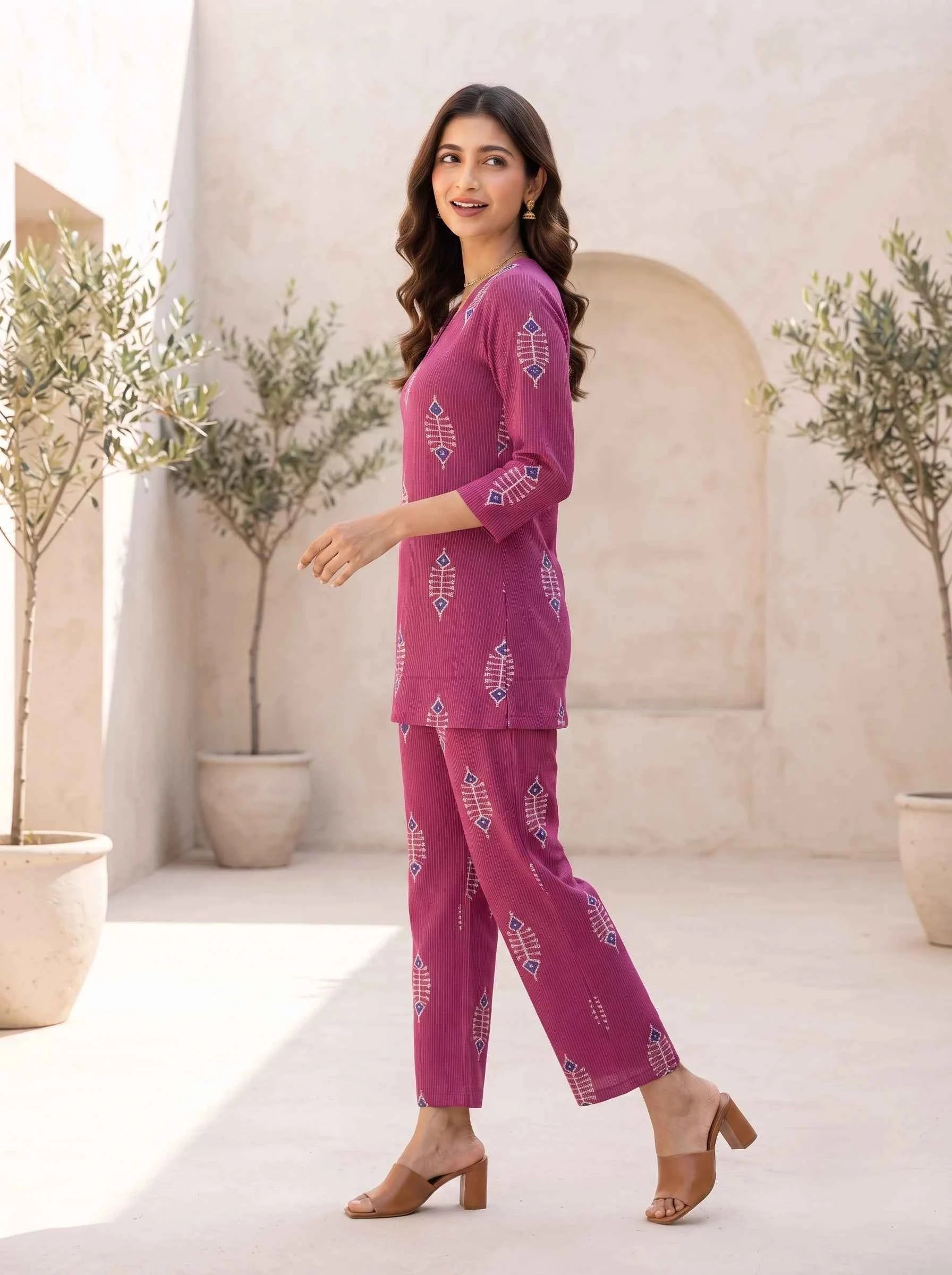 ROYAL RASPBERRY FUSION PURE COTTON CO-ORD SET