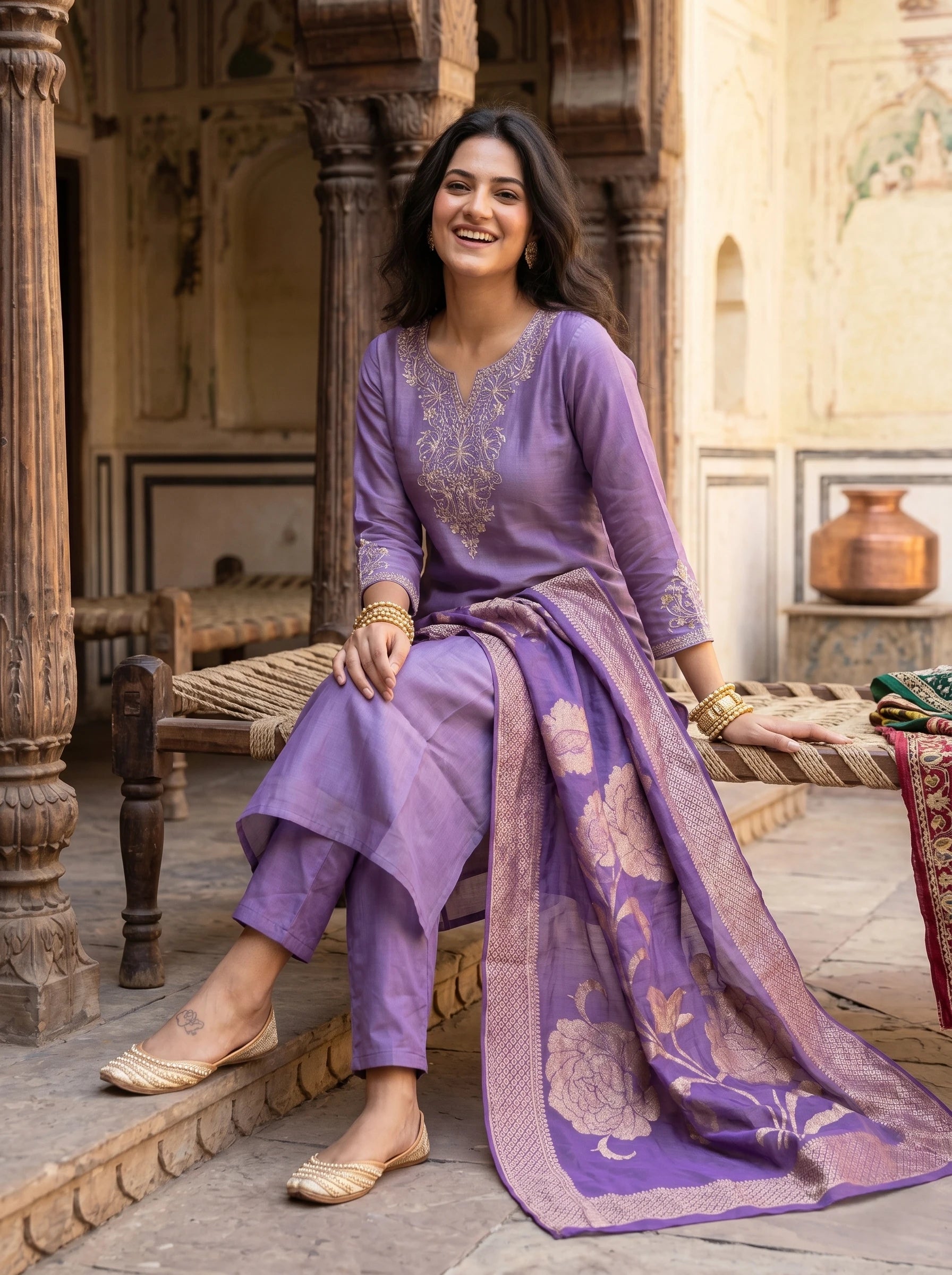 SALVIA LAVENDER STRAIGHT SUIT SET