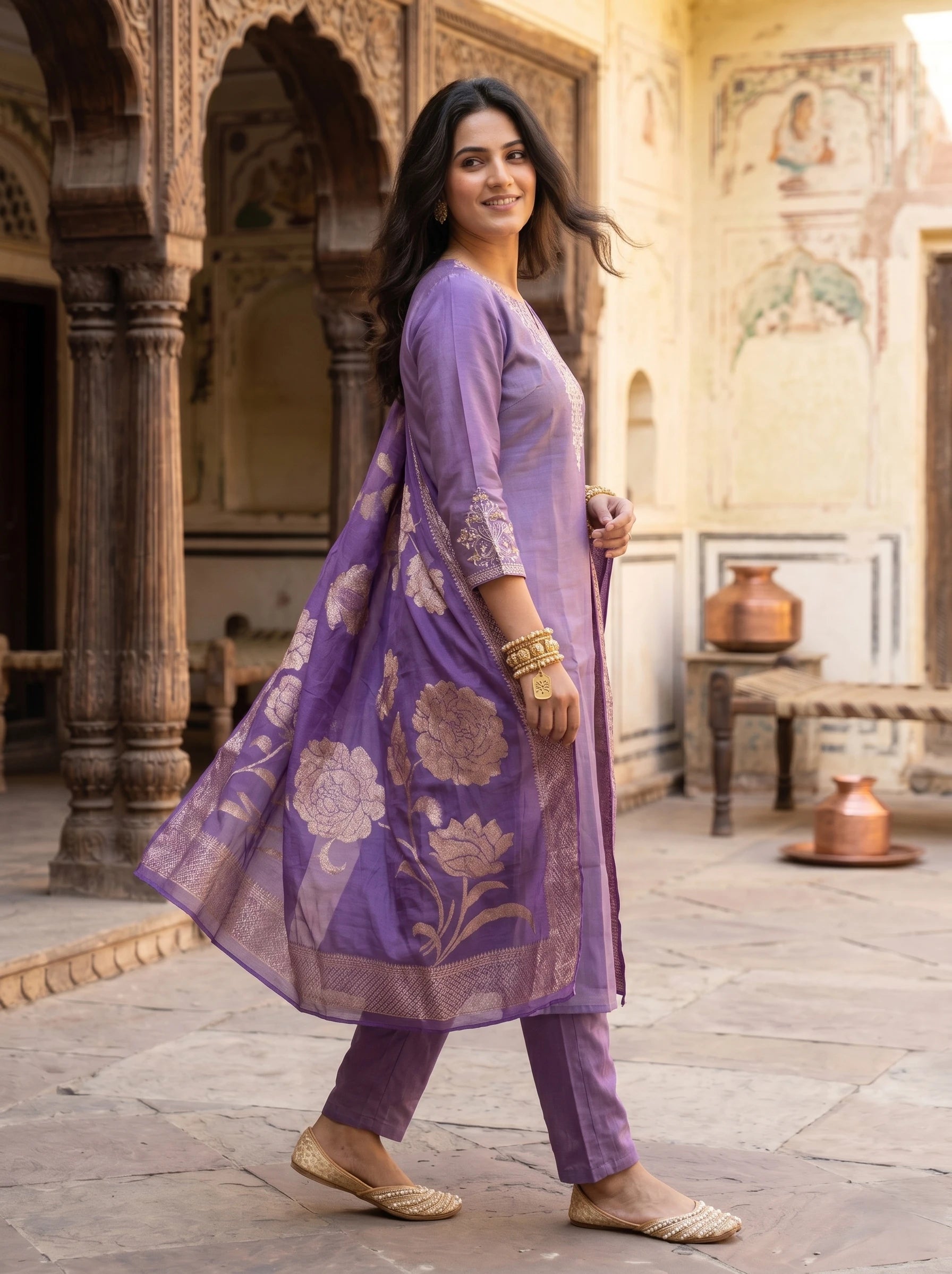 SALVIA LAVENDER STRAIGHT SUIT SET