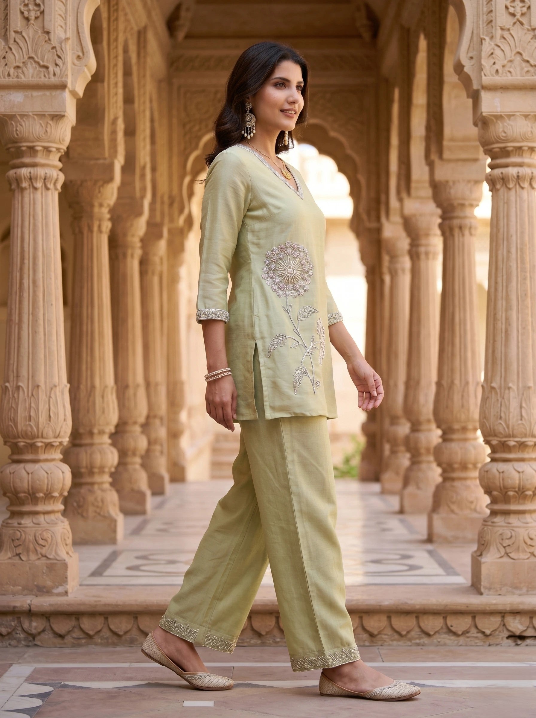 MINT GREEN  HANDWORK  CO-ORD SET