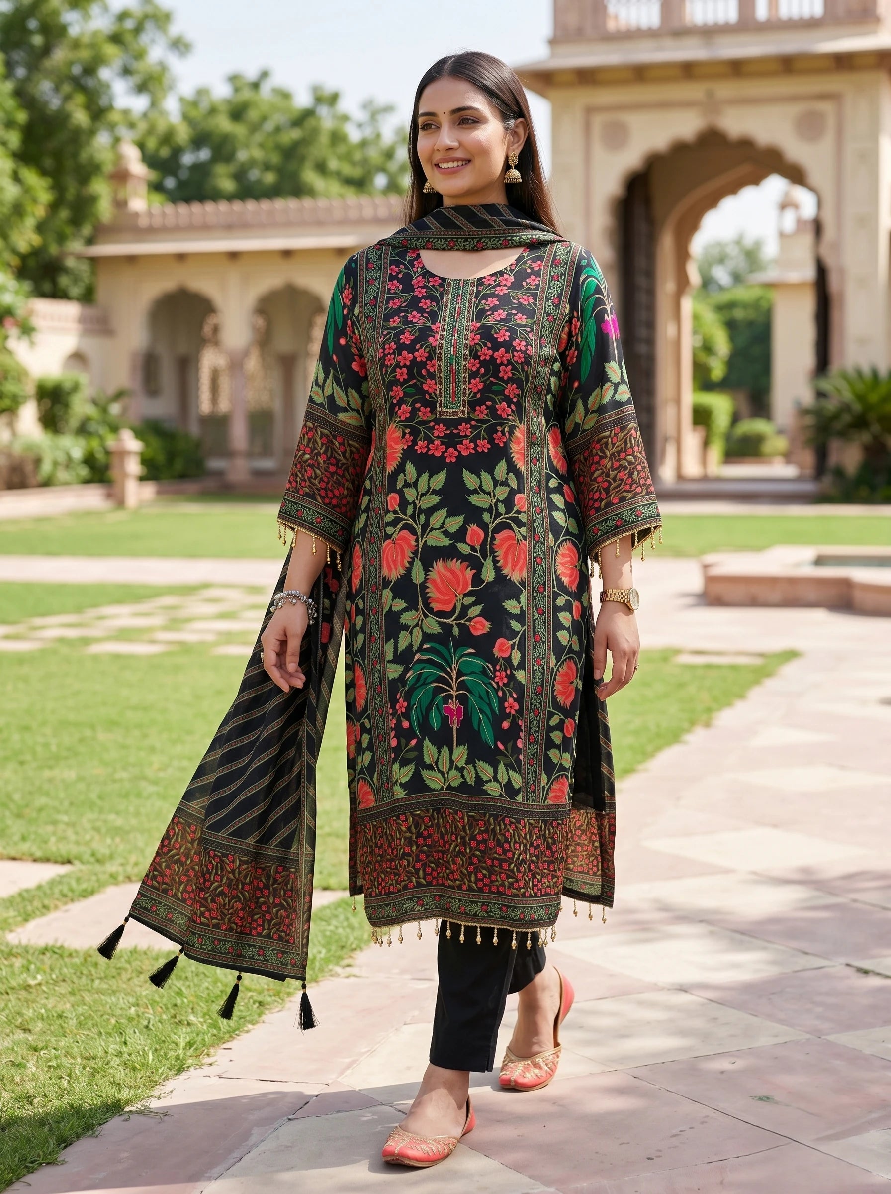 MISBAAH BLACK HANDWORK STRAIGHT SUIT