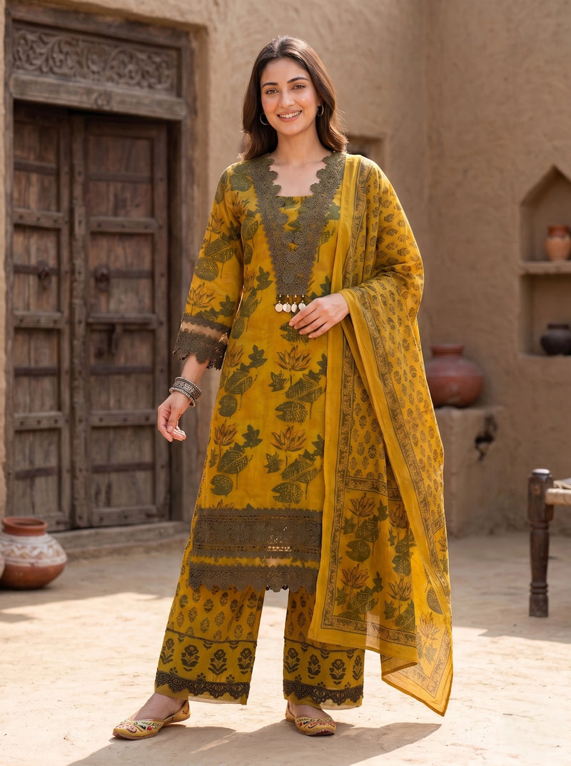 MUSTURD GULBAHAR PAKISTANI SUIT SET