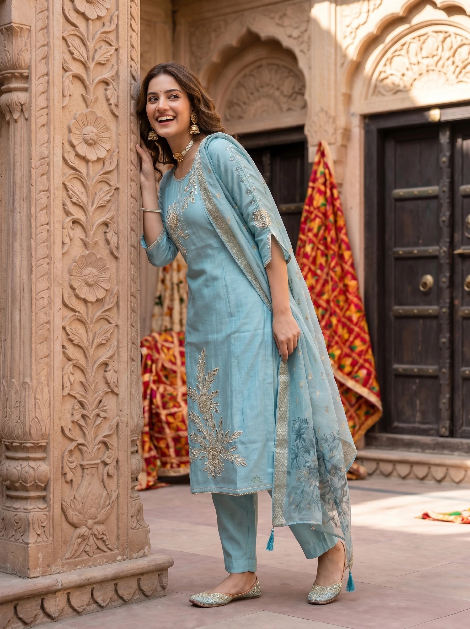 AARZOO ZARI WORK SUIT SET
