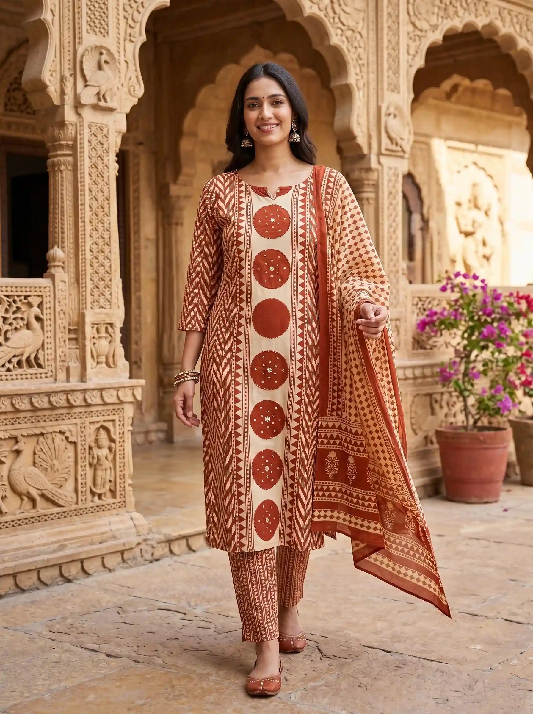 RUST POLKA CHARM SUIT SET
