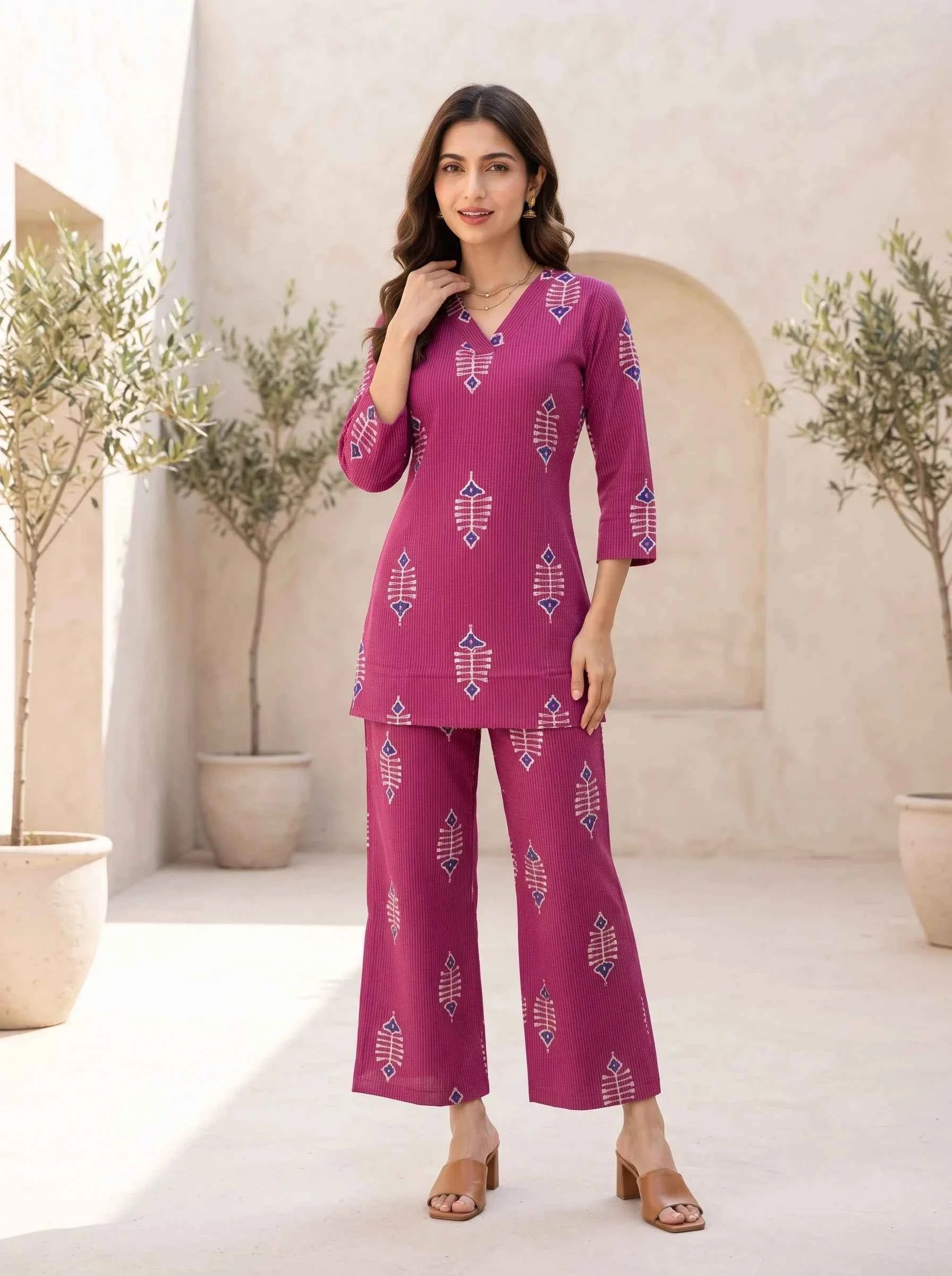 ROYAL RASPBERRY FUSION PURE COTTON CO-ORD SET