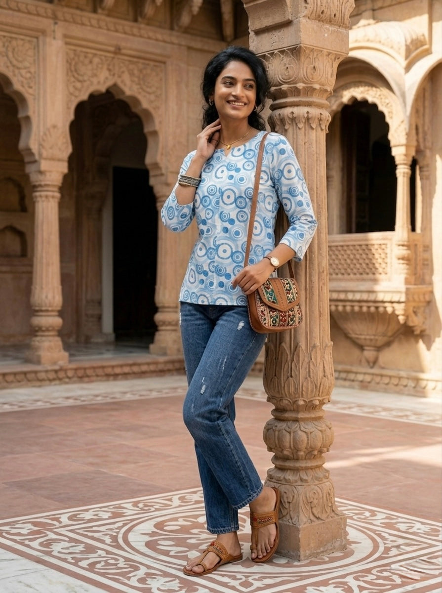 BLUE ORBIT PRINT KURTI