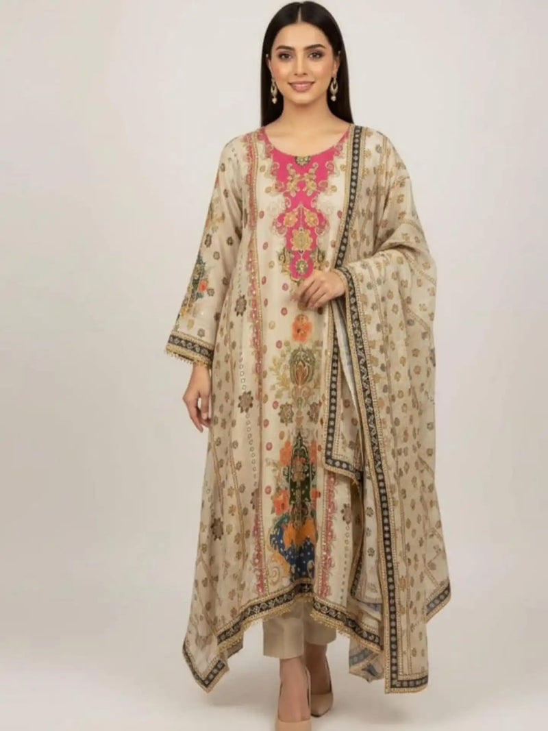 MEHAR C CUT 100% PURE  NATURAL CREPE SUIT SET