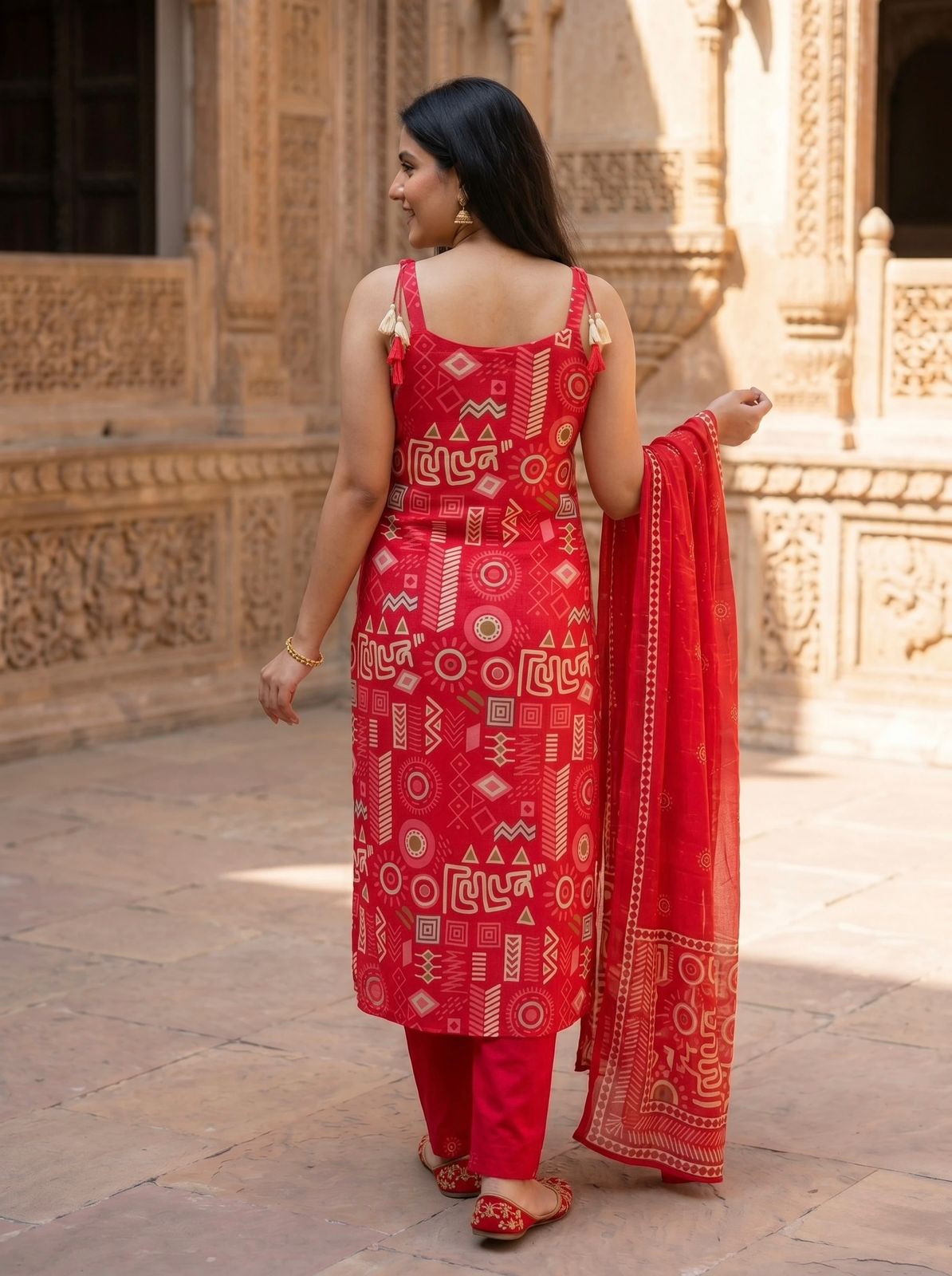 RANI PINK PAISLEY MIRRORWORK  SUIT SET