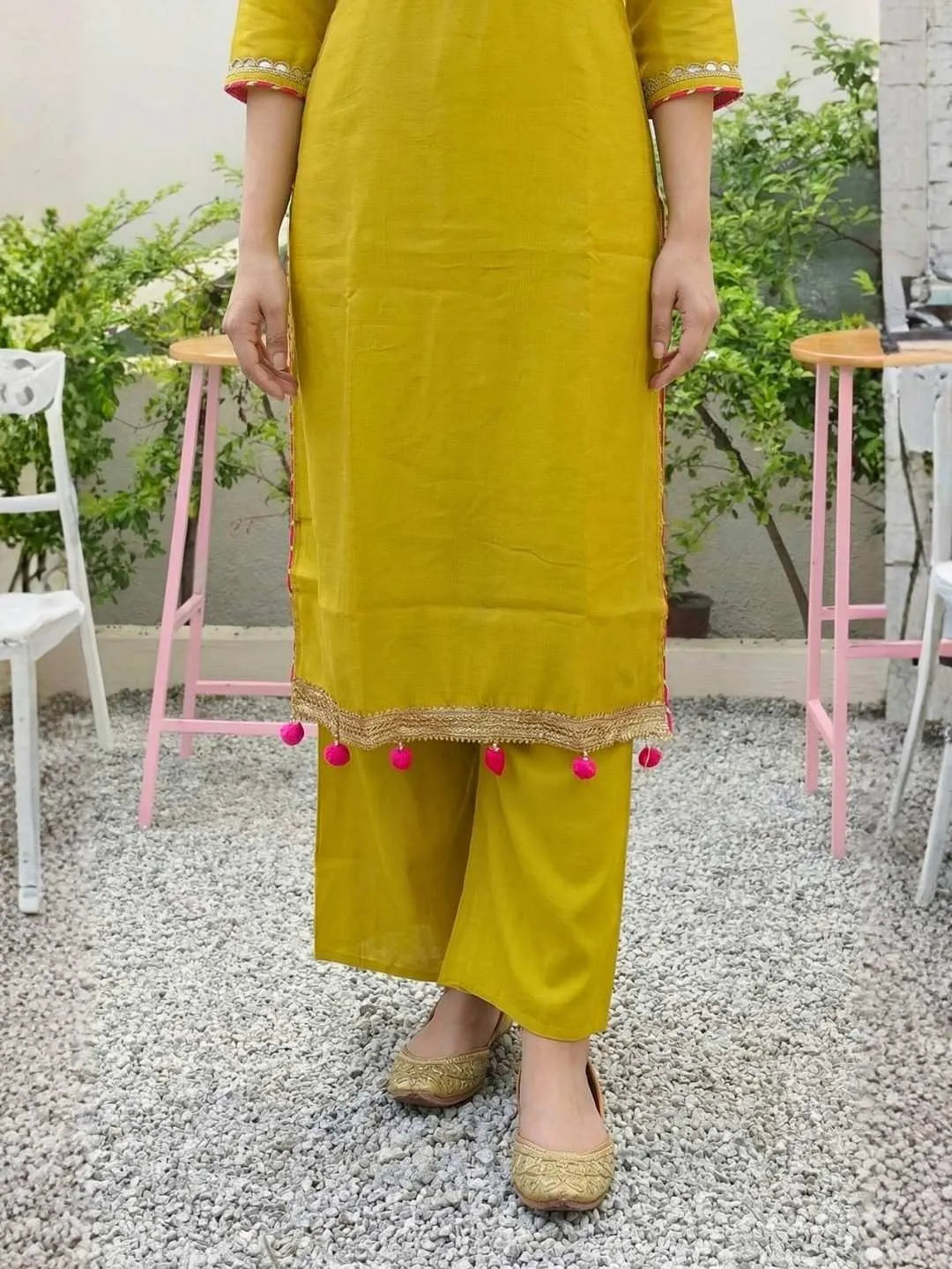 SUNSHINE ZARI WORK  BLOOM SUIT  SET