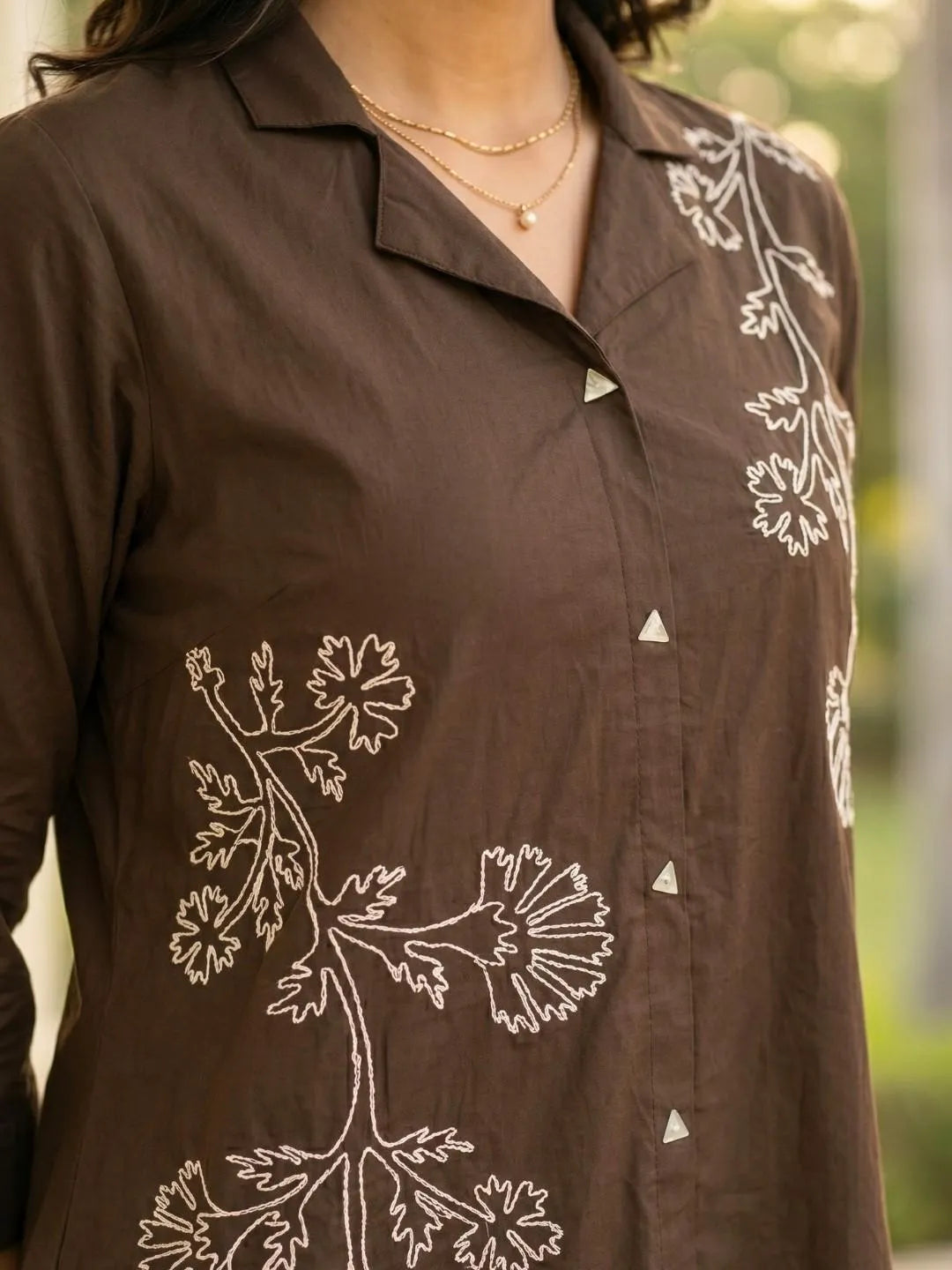 SUNFLOWER BROWN EMBROIDERED CO-ORD SET