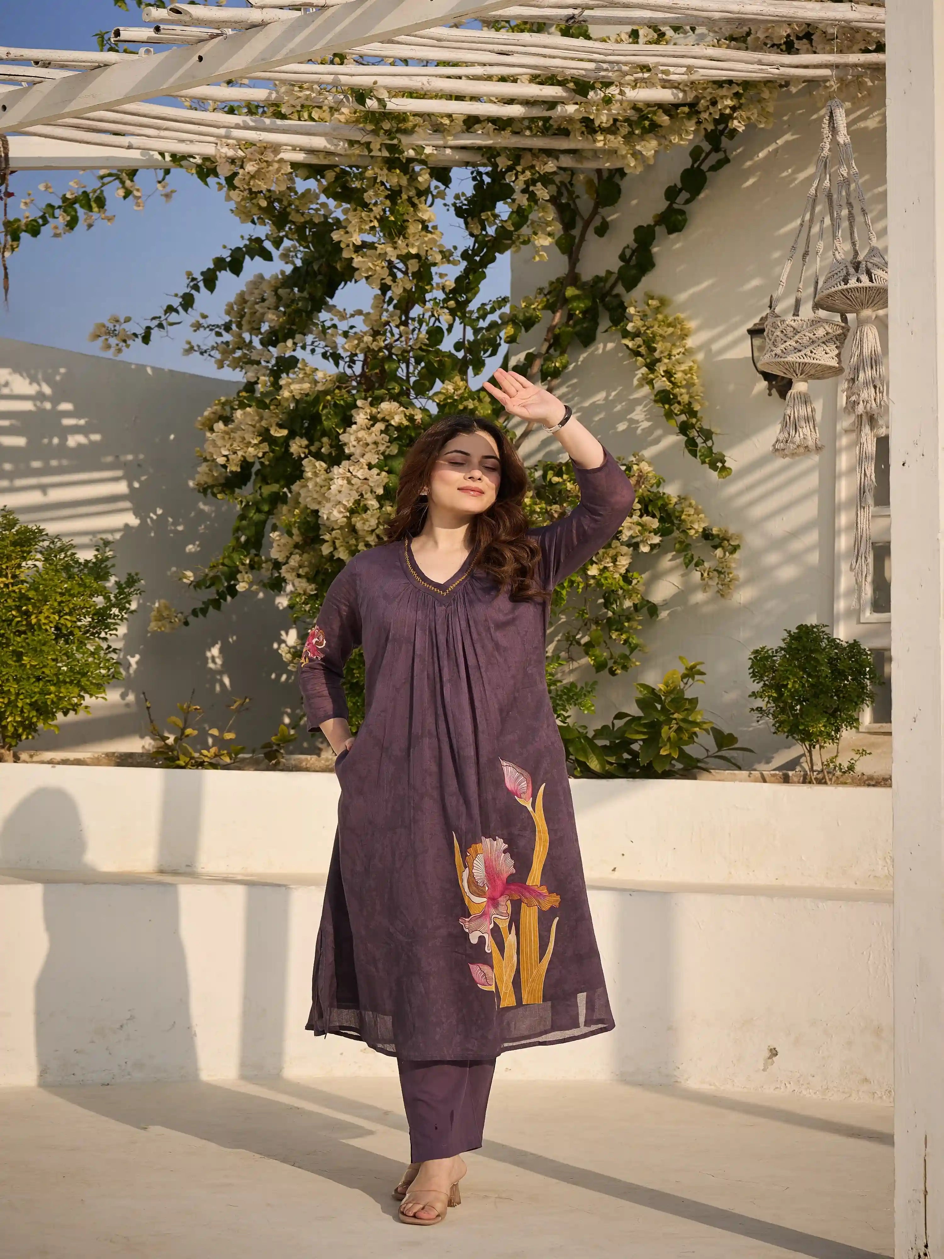 DUSK ORCHID KURTA SET