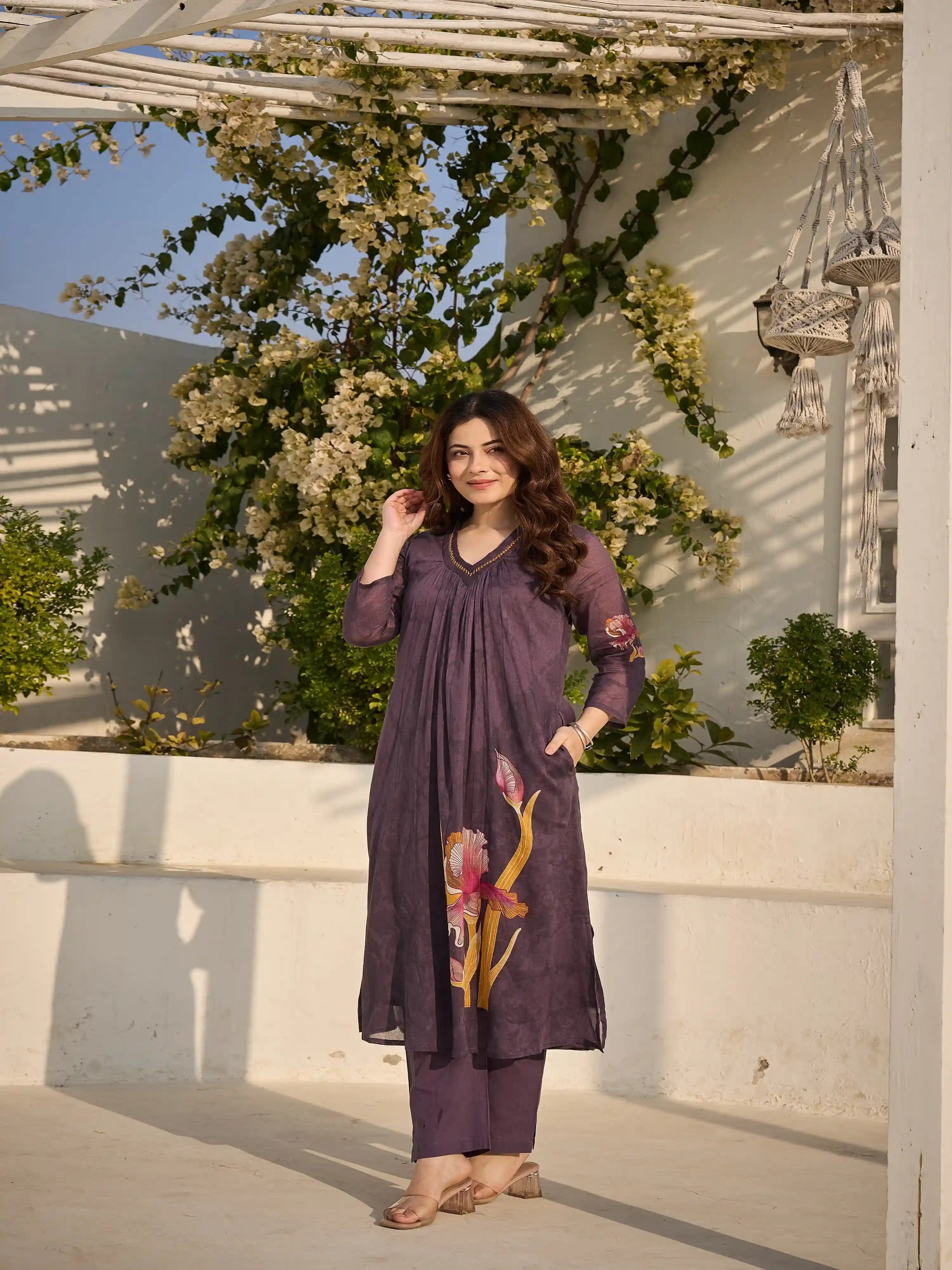 DUSK ORCHID KURTA SET