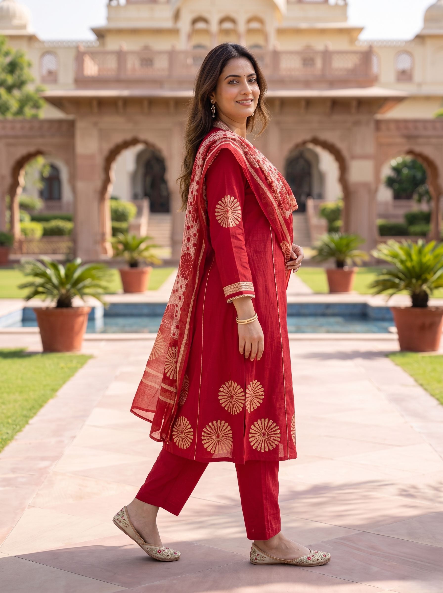 ROYAL RUBY HANDWORK PURE COTTON SUIT WITH DUPATTA