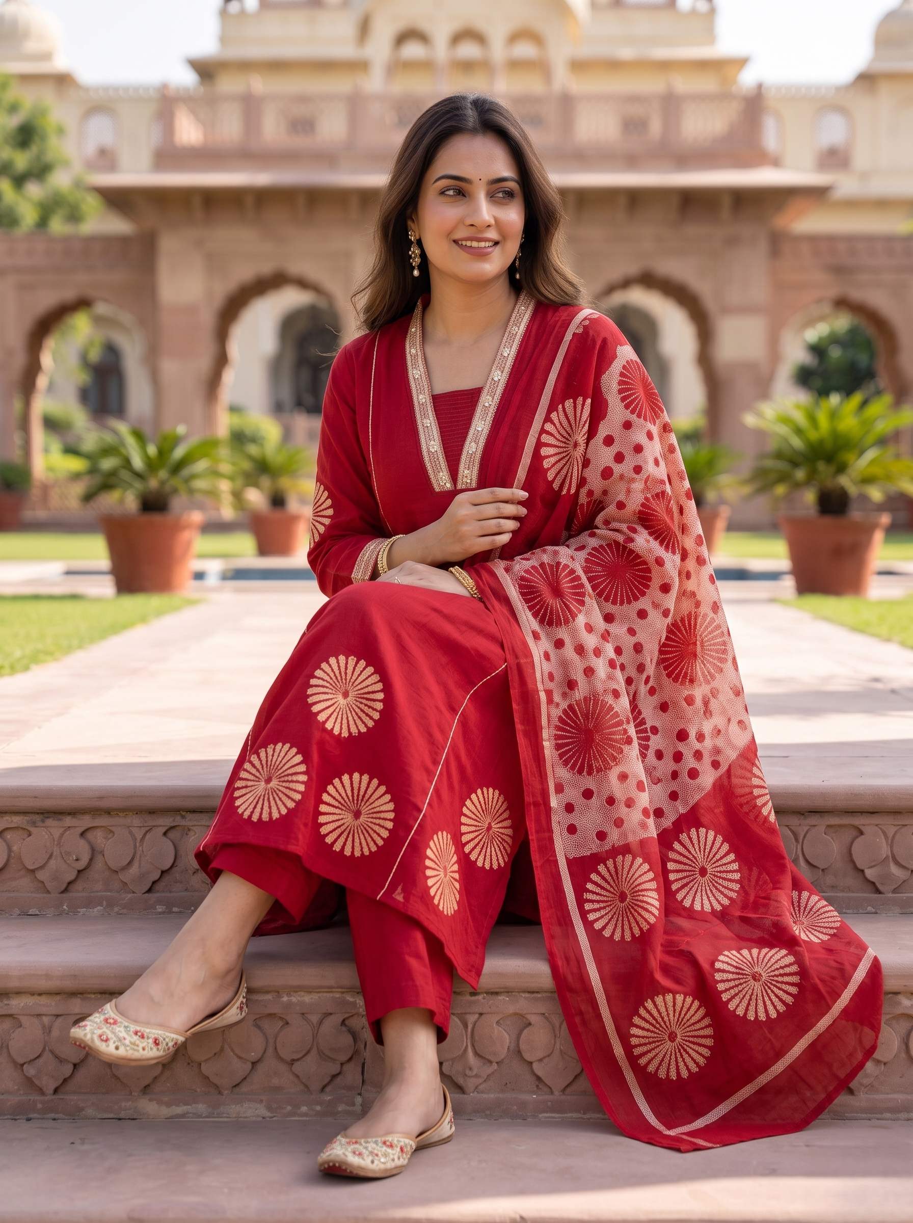 ROYAL RUBY HANDWORK PURE COTTON SUIT WITH DUPATTA