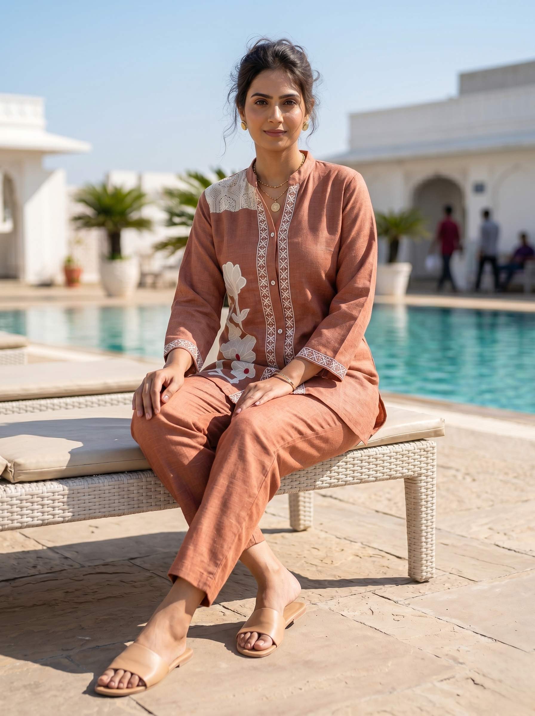 RUST BLOSSOM THREADWORK CO-ORD SET