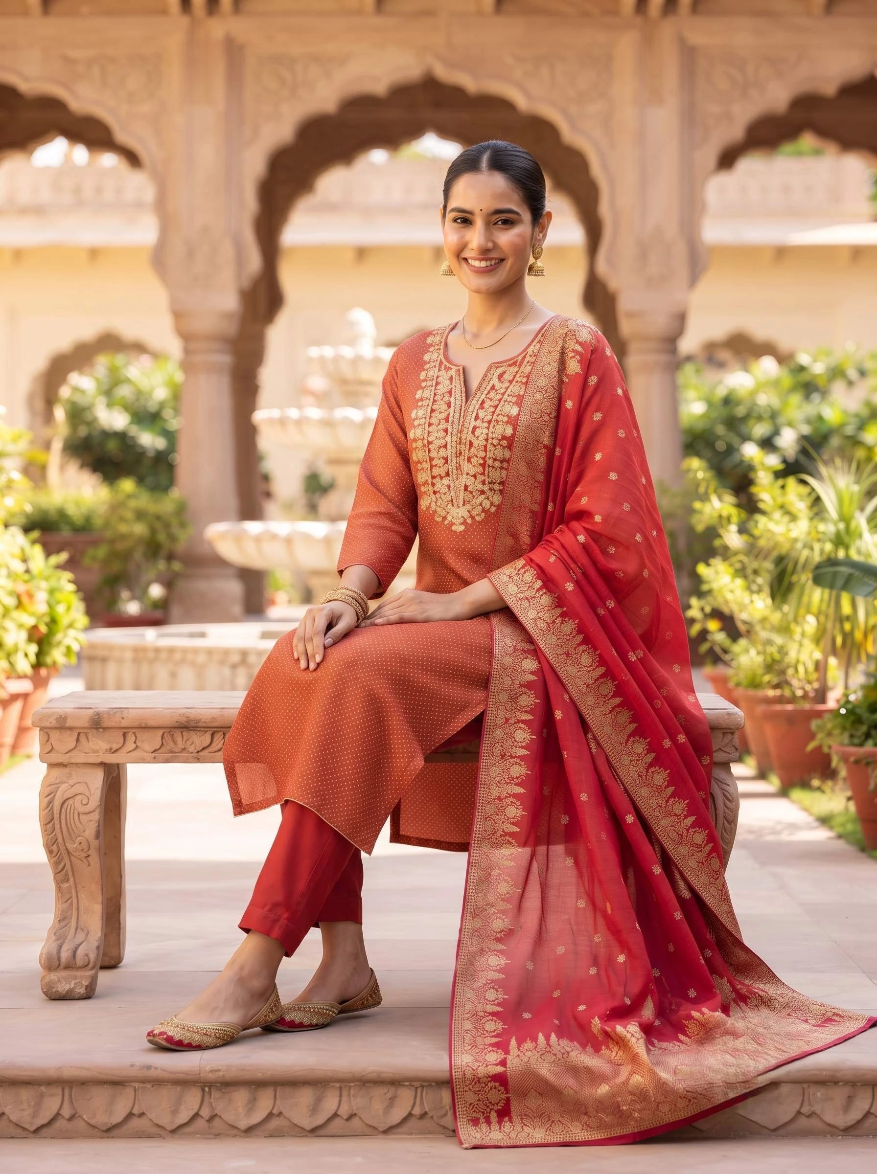 ZIYANA PURE BANARSI SILK SUIT WITH DUPATTA