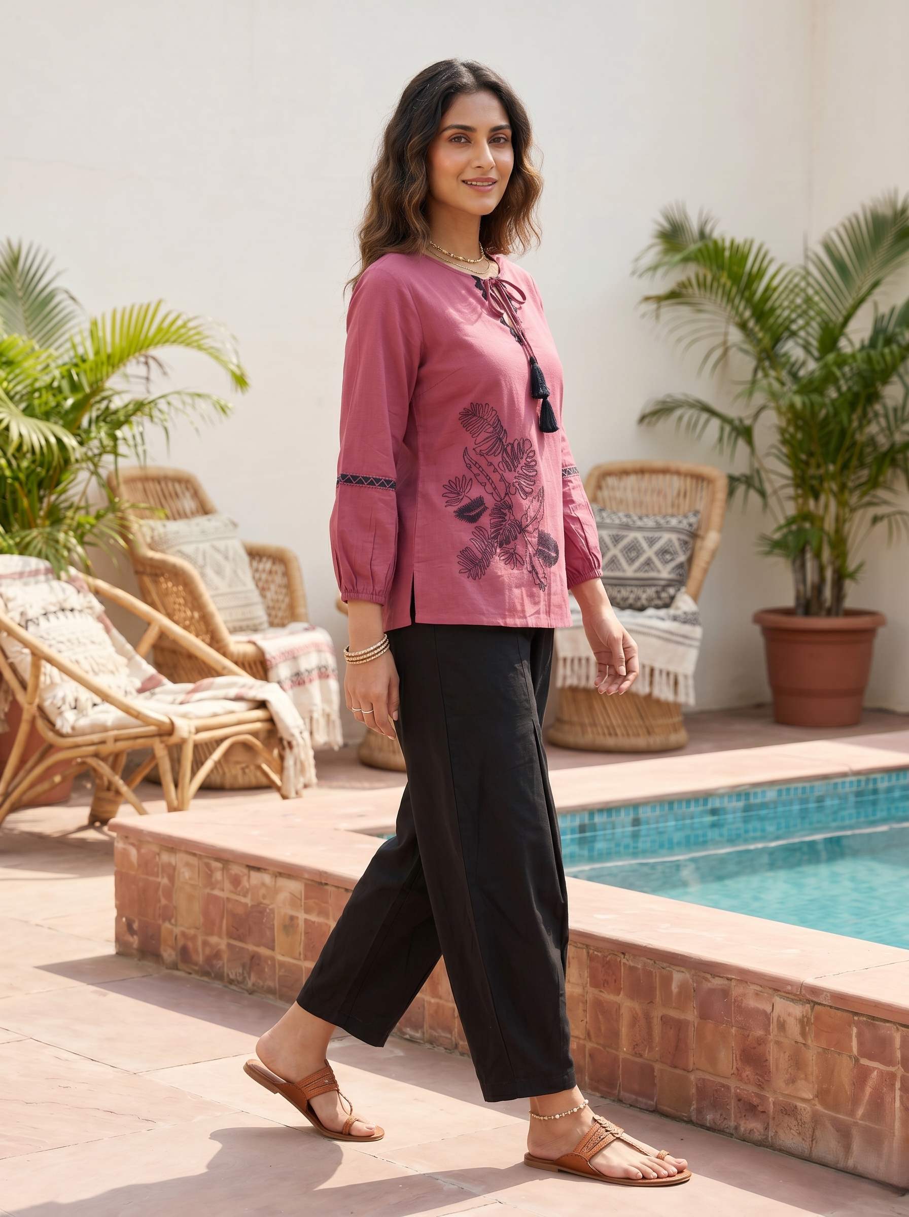 BERRY BOHO HAREM CO-ORD SET
