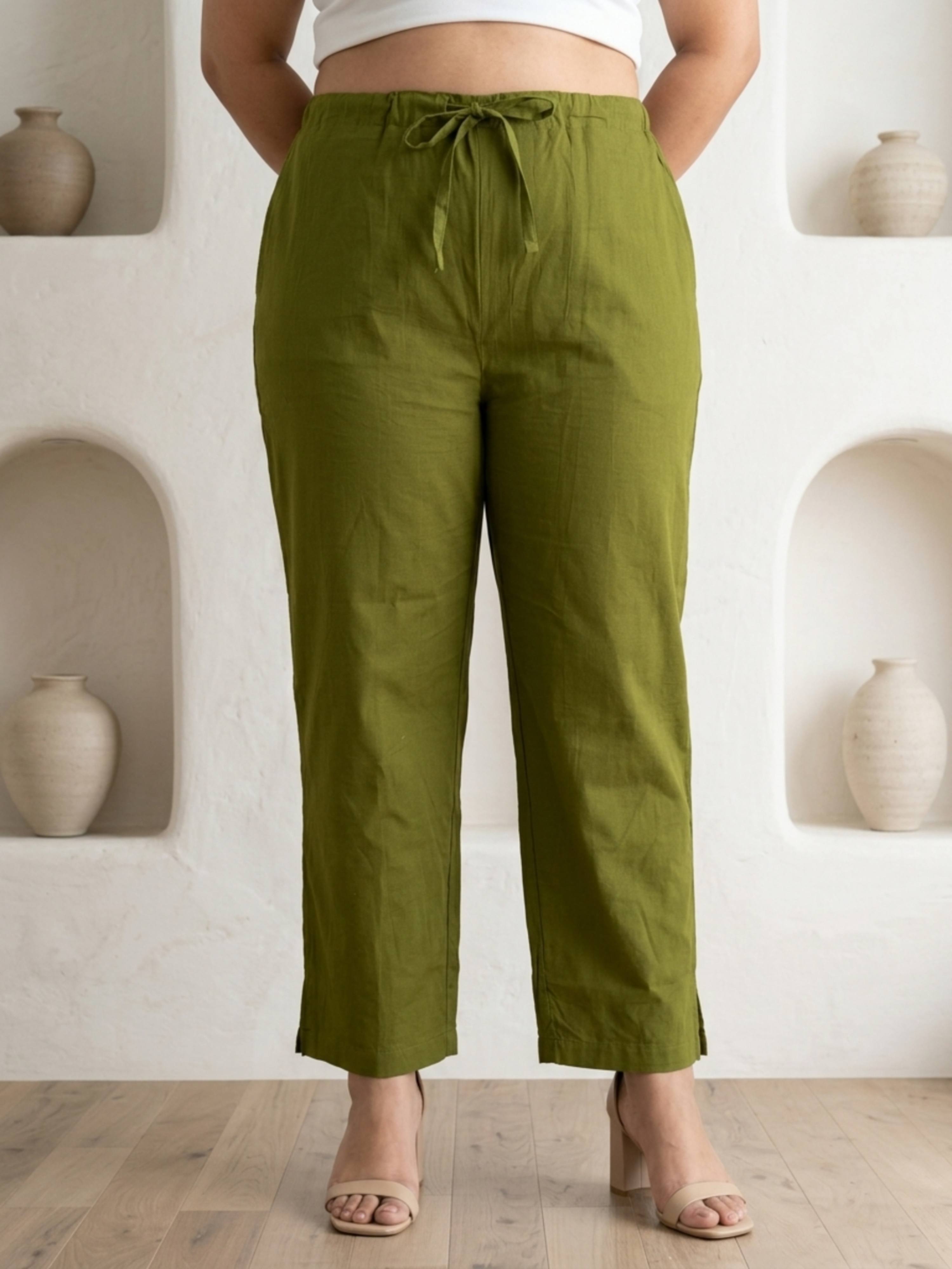 OLIVE GREEN CIRCLE EMBROIDERED SUIT WITH DUPATTA